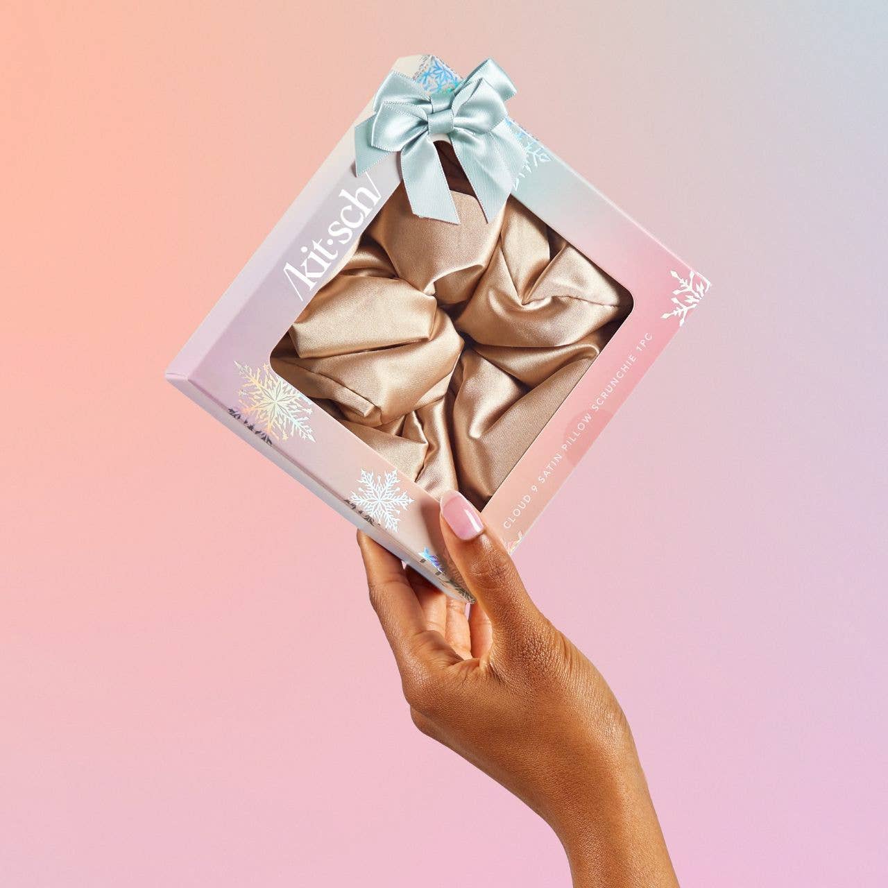 KITSCH - Holiday Cloud 9 Satin Pillow Scrunchie - Champagne