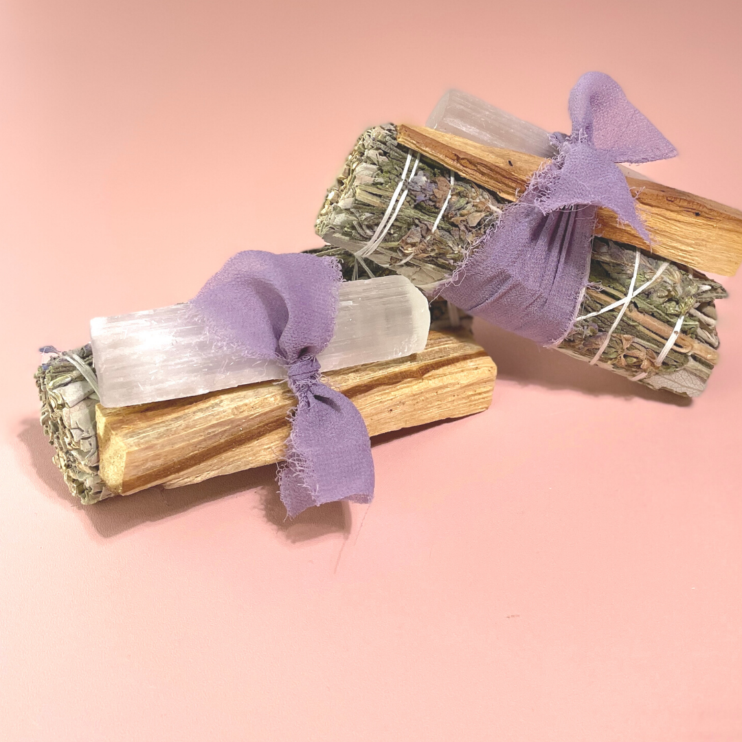 Sow the Magic - Lavender + White Sage Protection Bundle with Selenite + Palo