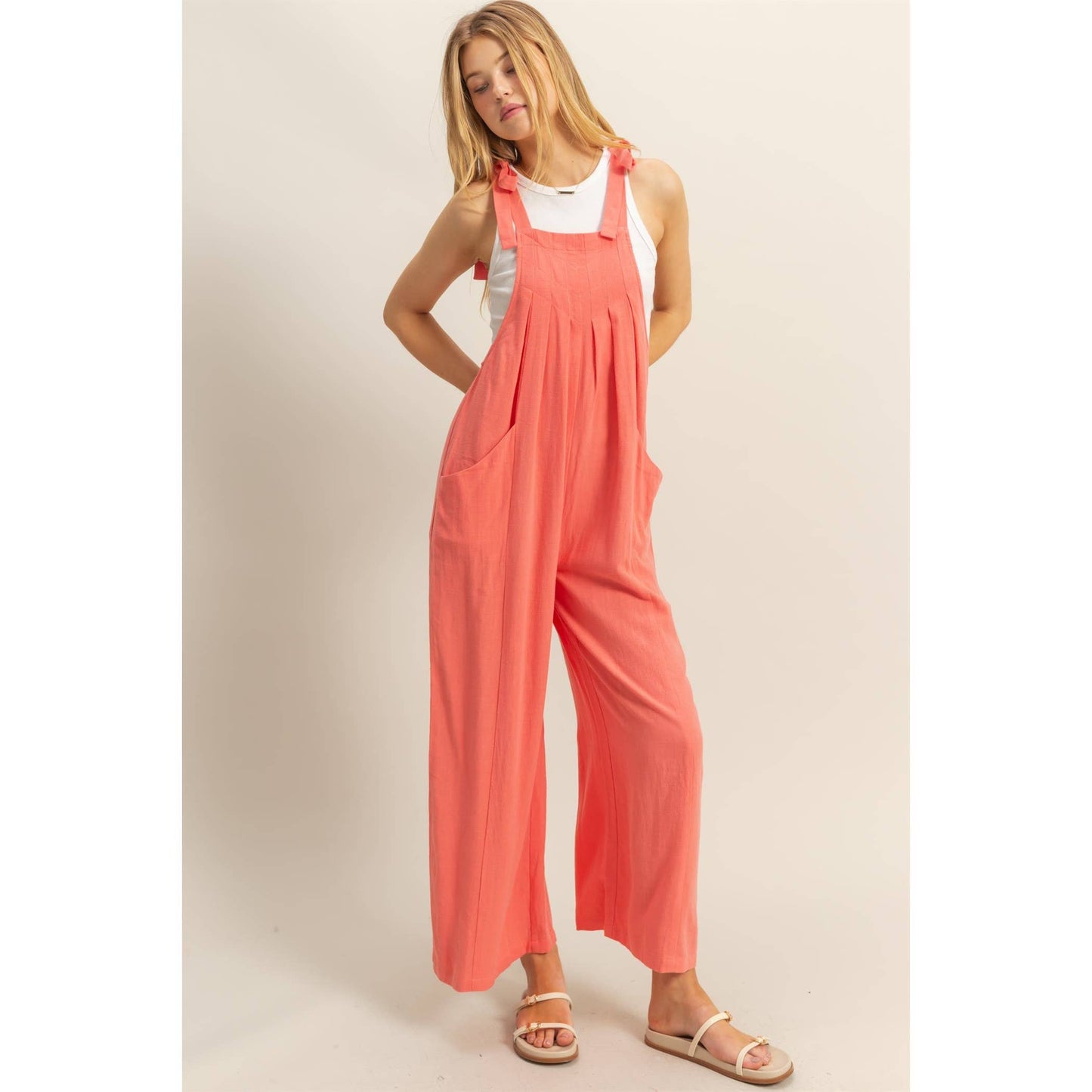 HYFVE - HF25C822-Self-Tie Shoulder Straps Jumpsuit