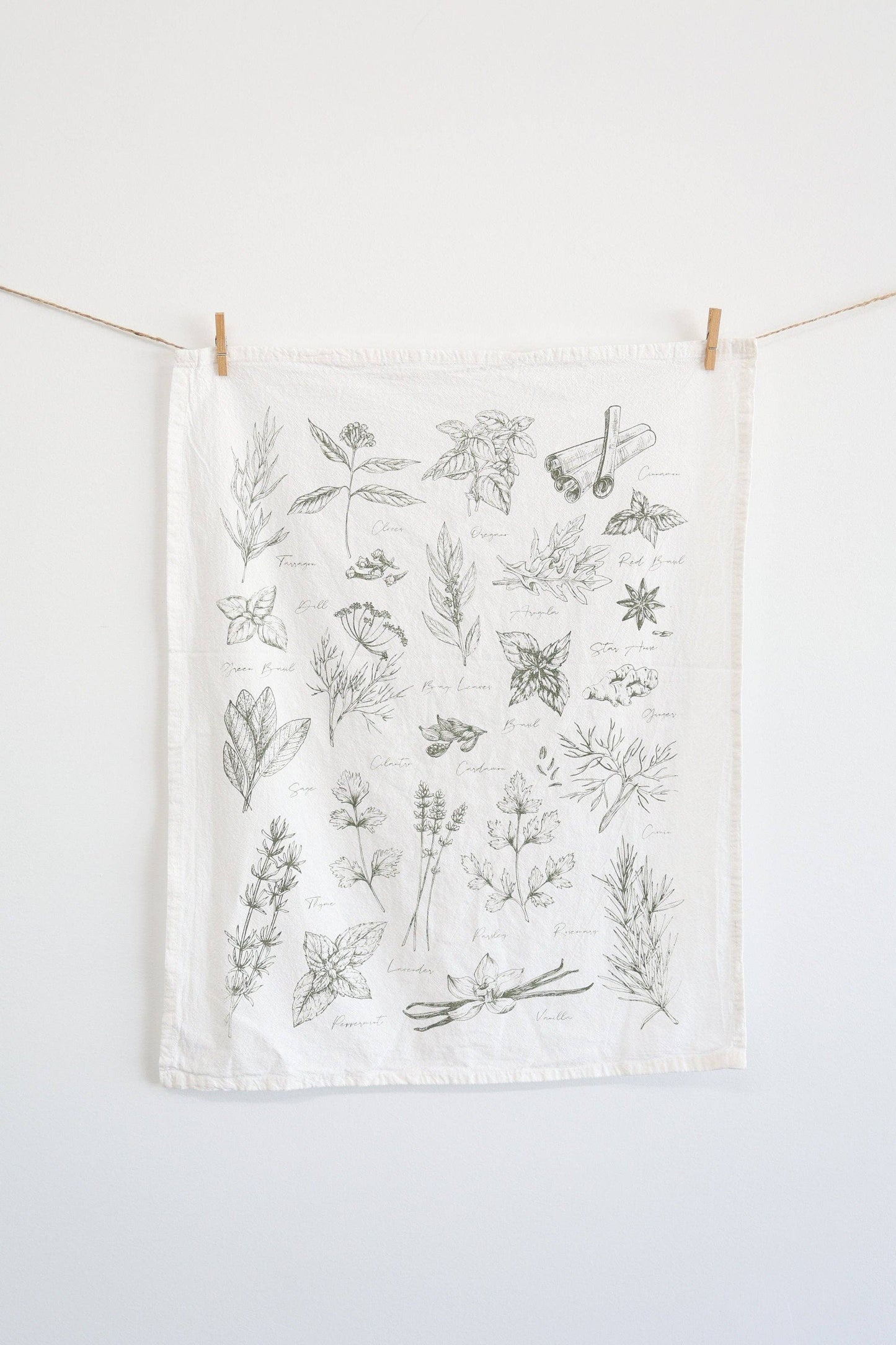 Highland Ridge | Handmade Home Decor - Kitchen Herbs Tea Towel