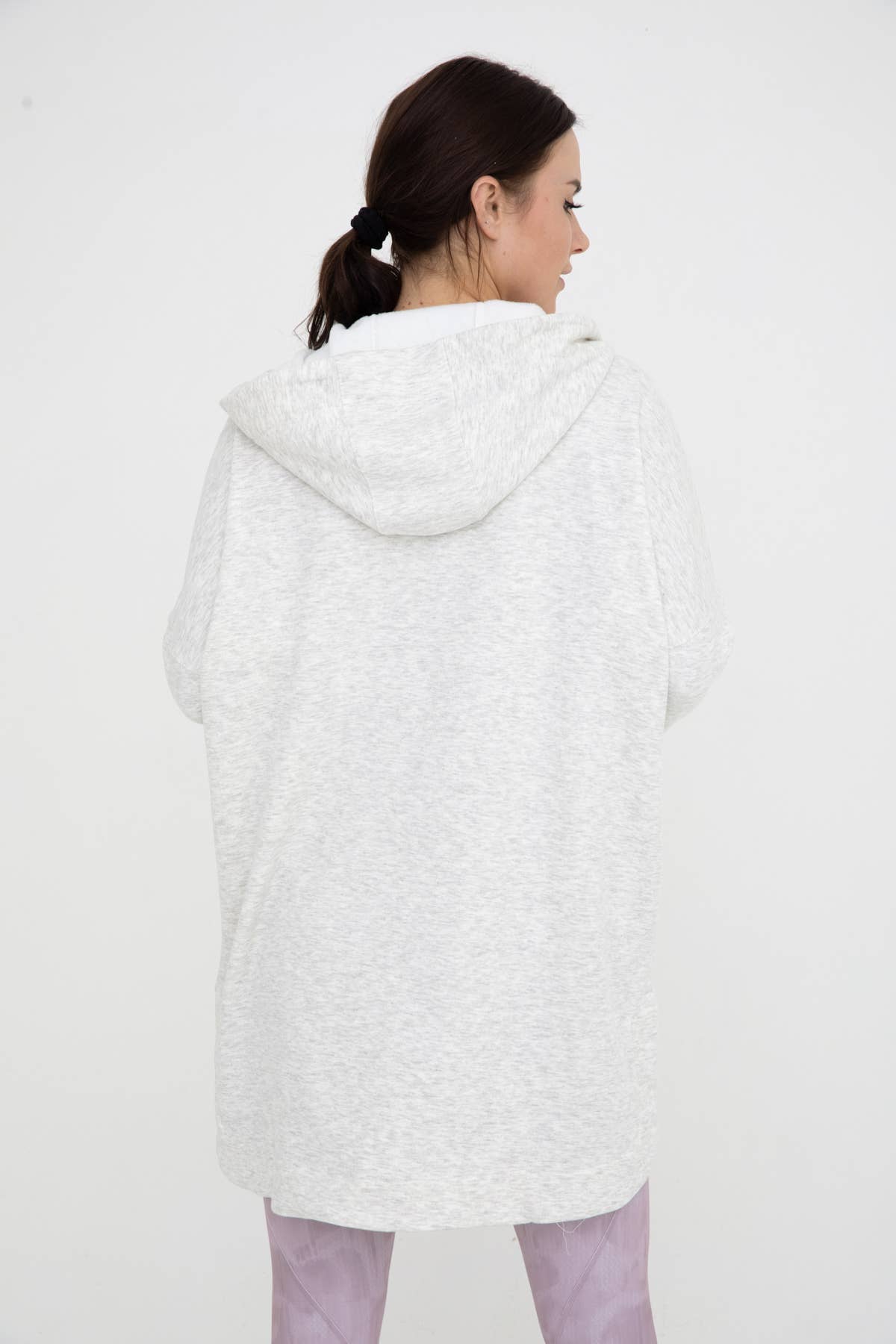 Mono B - Longline Zip-Up Jacket with Hood