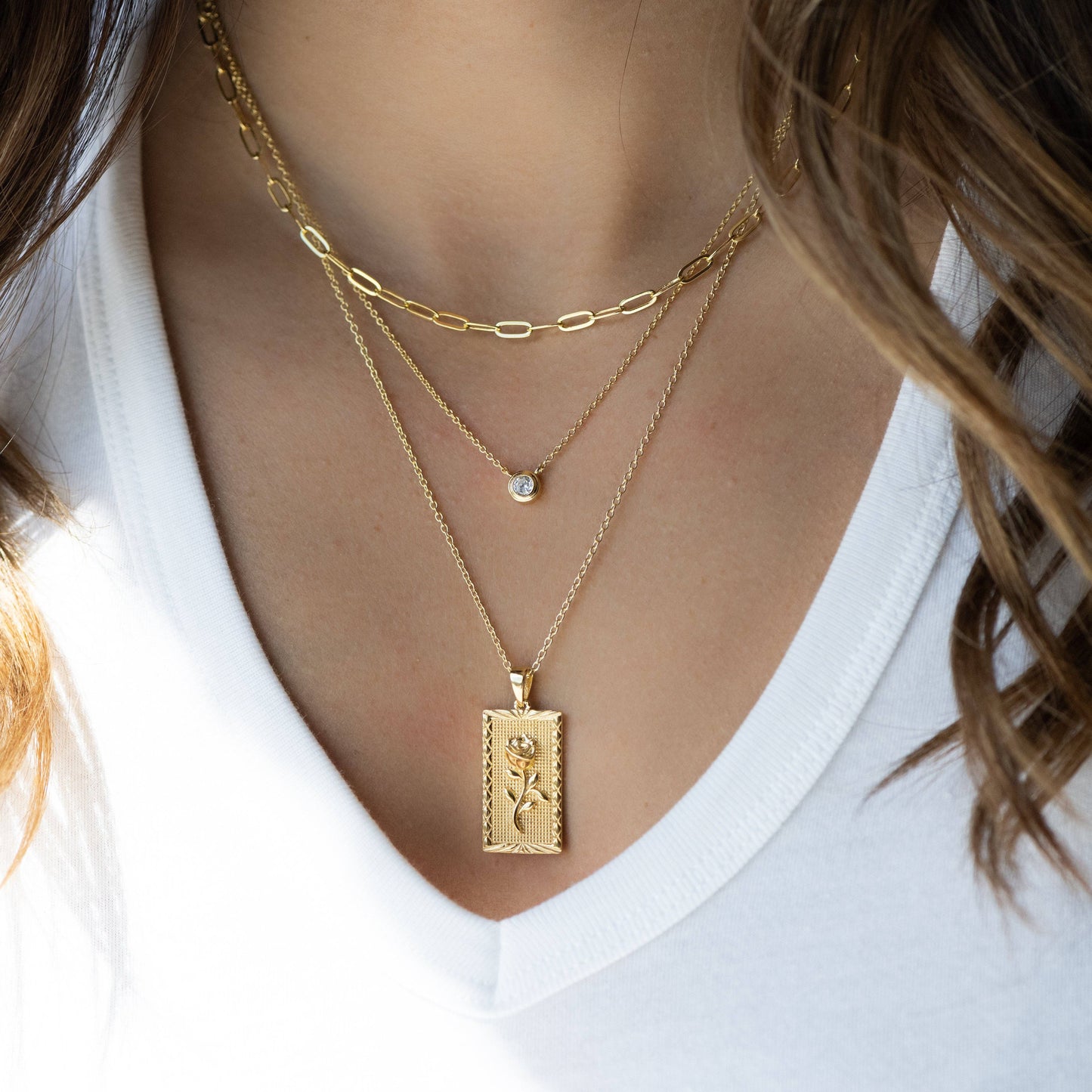 Sami Jewels - Tiny Bezel Necklace - Silver