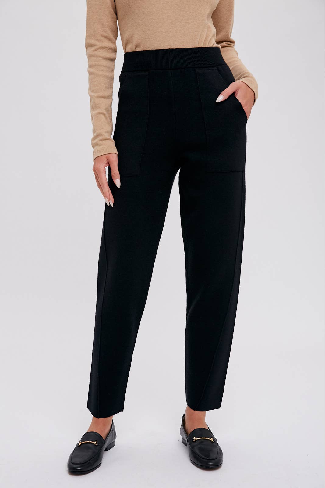 Bluivy - Knitted Jogger Pants - Black