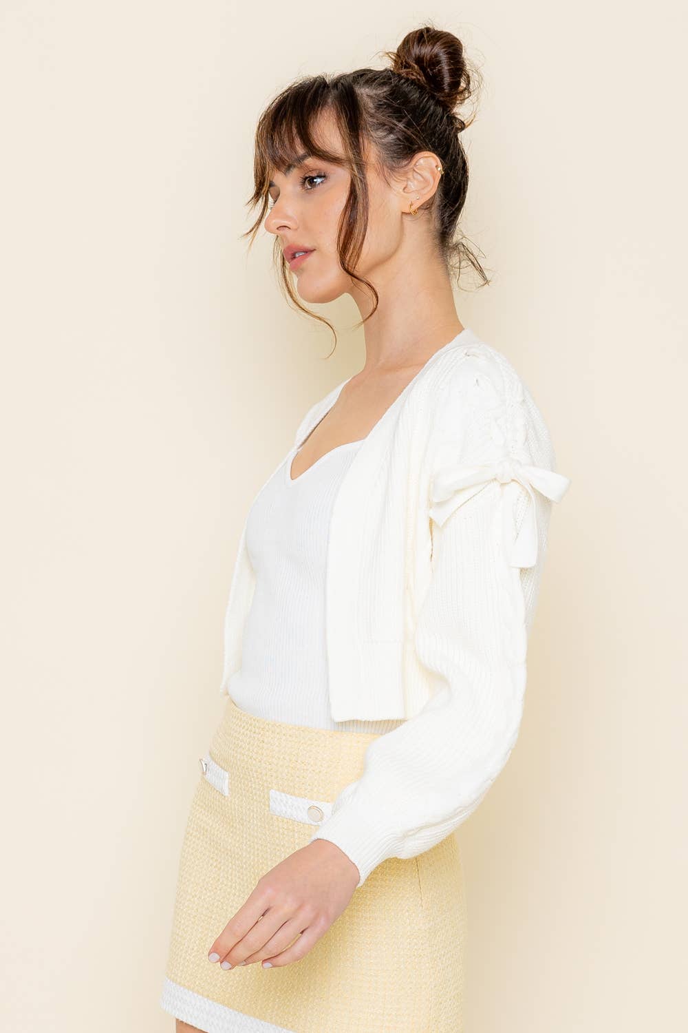 Fore Collection - BOW LACE UP CARDIGAN-OI6423FO