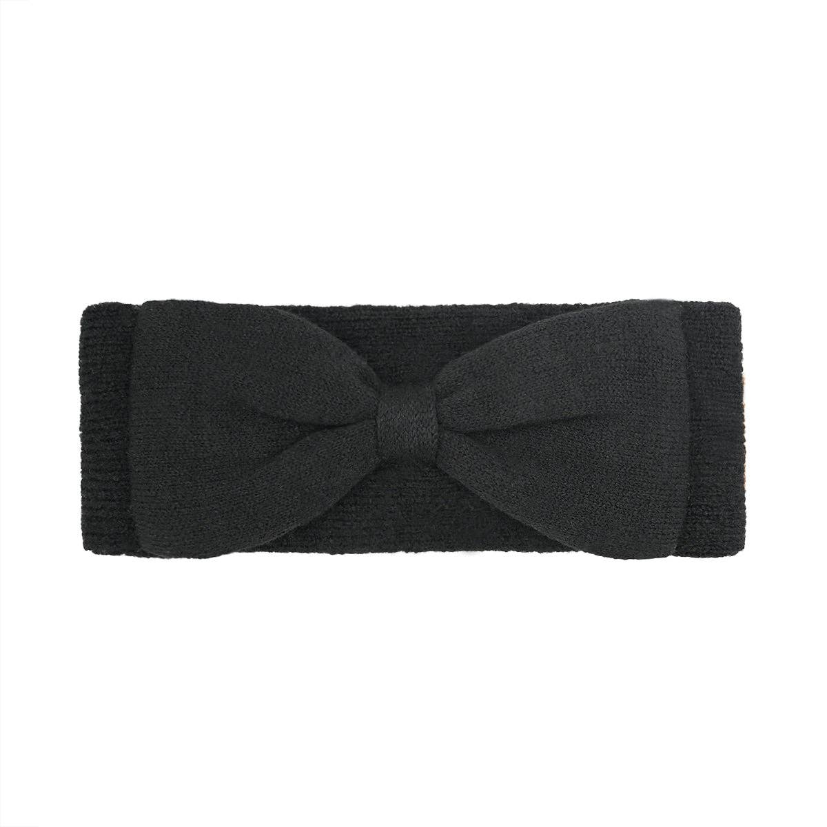C.C Beanie - Knit Bow C.C Headwrap - Black