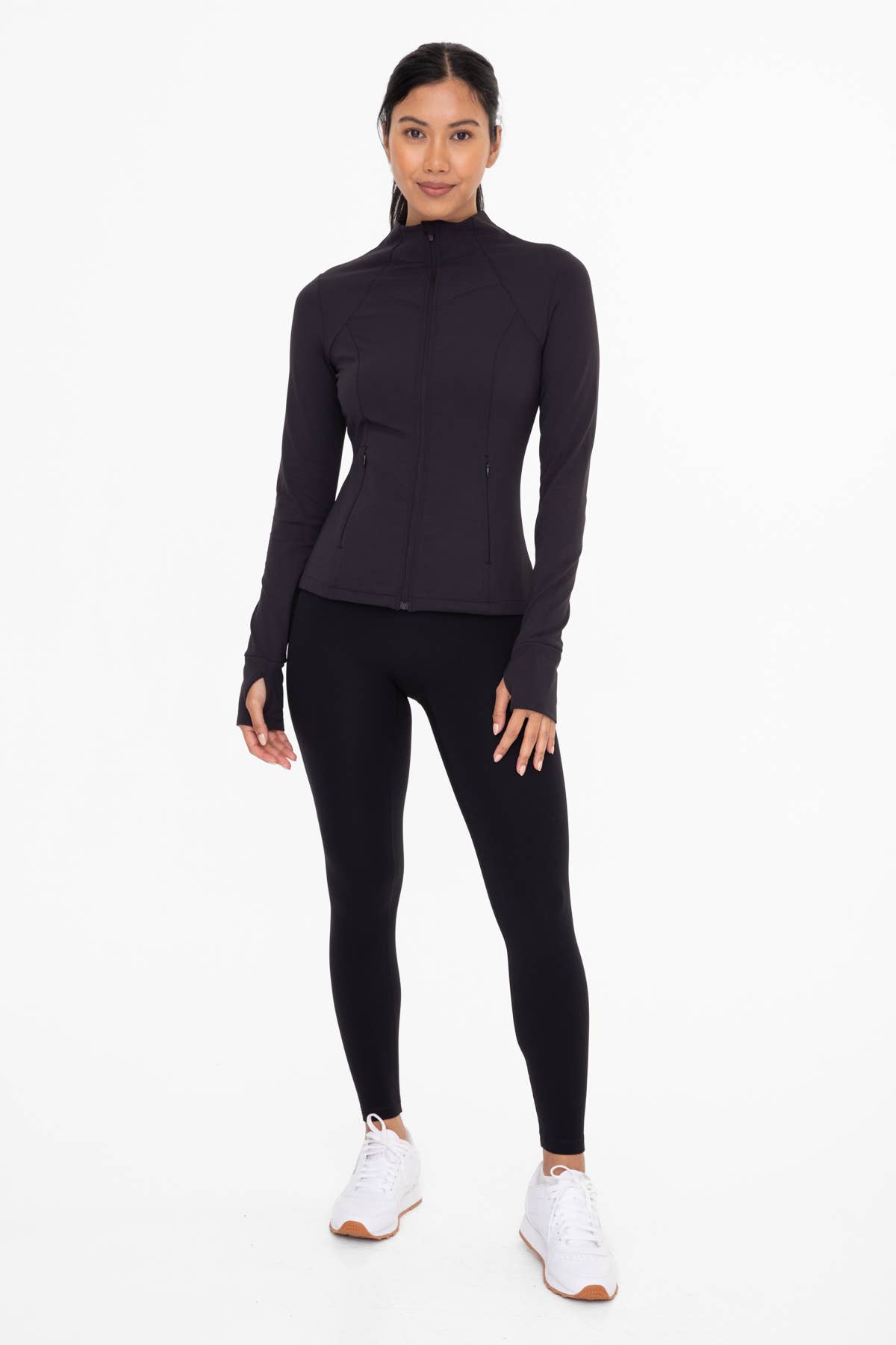 Mono B - Fleece Lined Slim Fit Acitve Jacket - Black