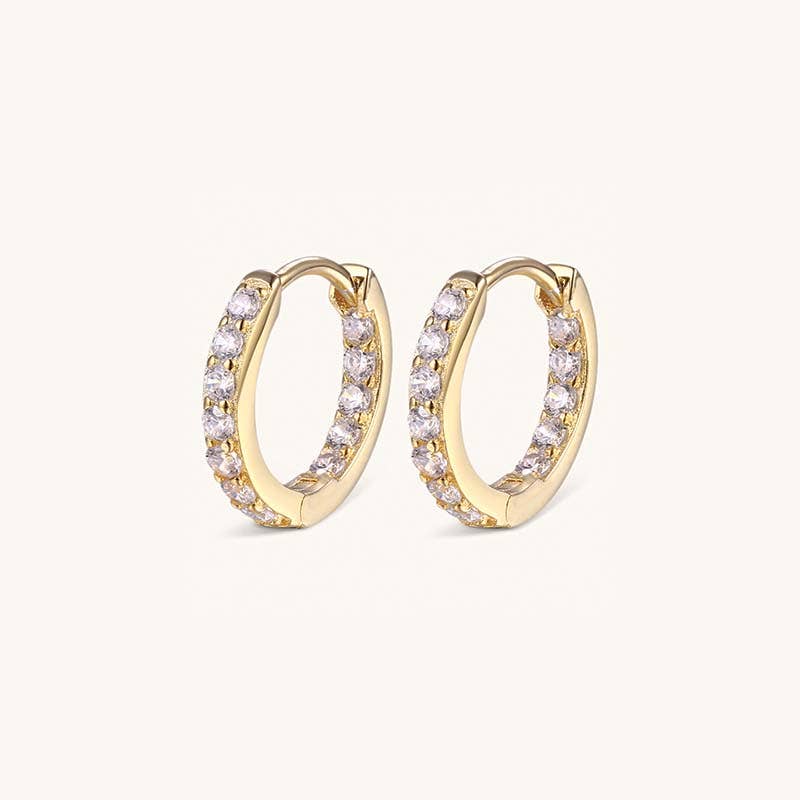 Sami Jewels - In & Out Studded Huggies - Gold