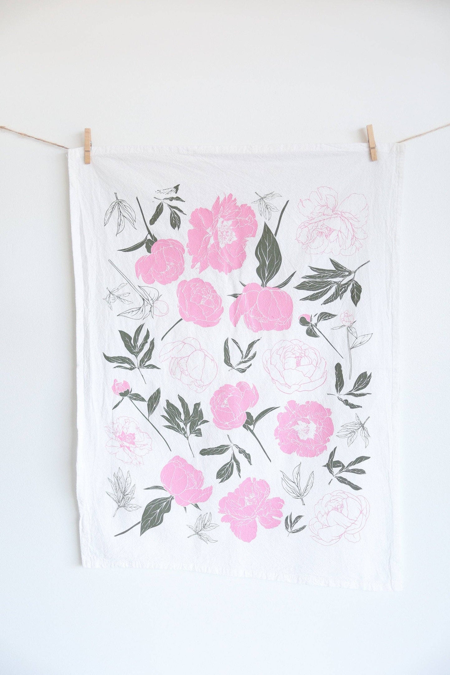 Highland Ridge | Handmade Home Decor - Peony Tea Towel