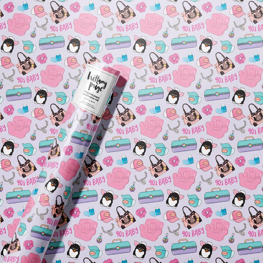 Brittany Paige - 90s Baby Birthday Wrapping Paper
