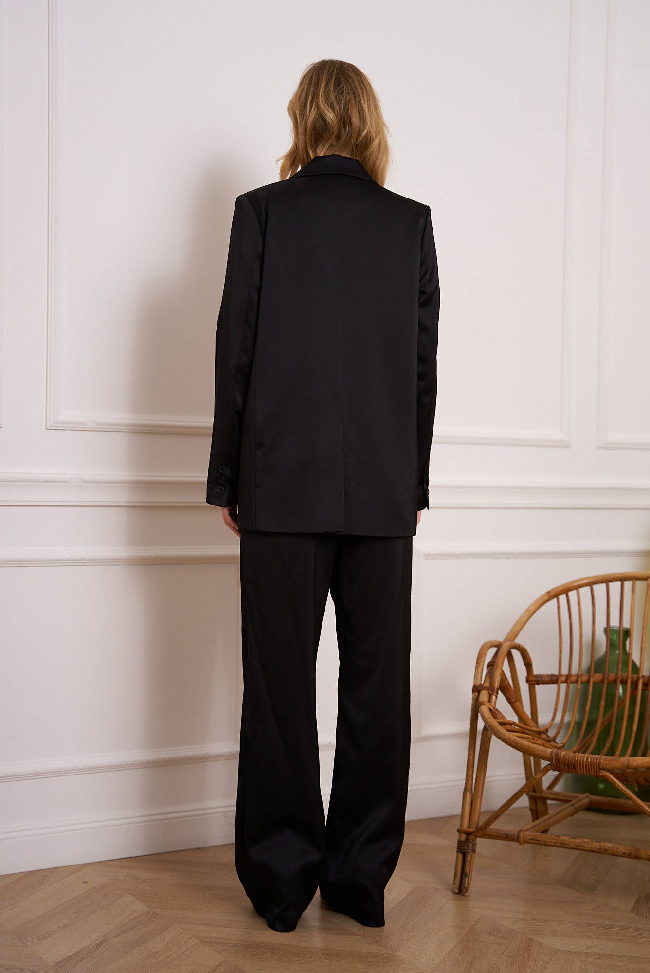 Choklate Paris - Satin Blazer with Shoulder Pads