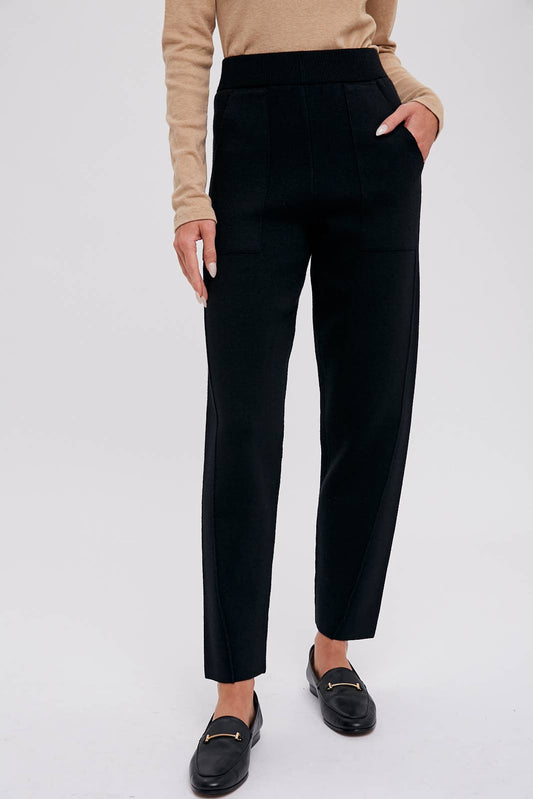 Bluivy - Knitted Jogger Pants - Black