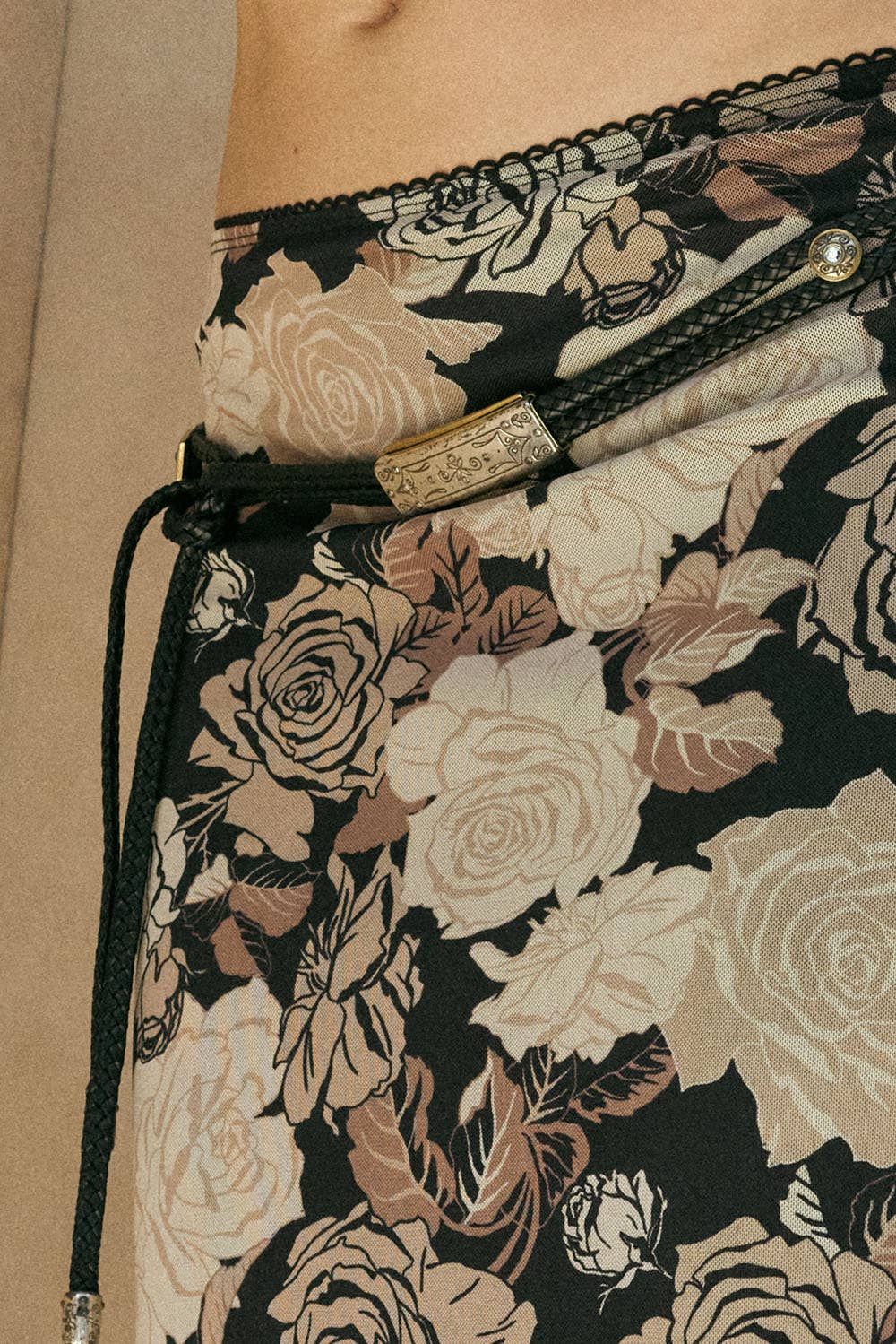 Promesa USA - Floral-Print Mesh Fitted Maxi Skirt