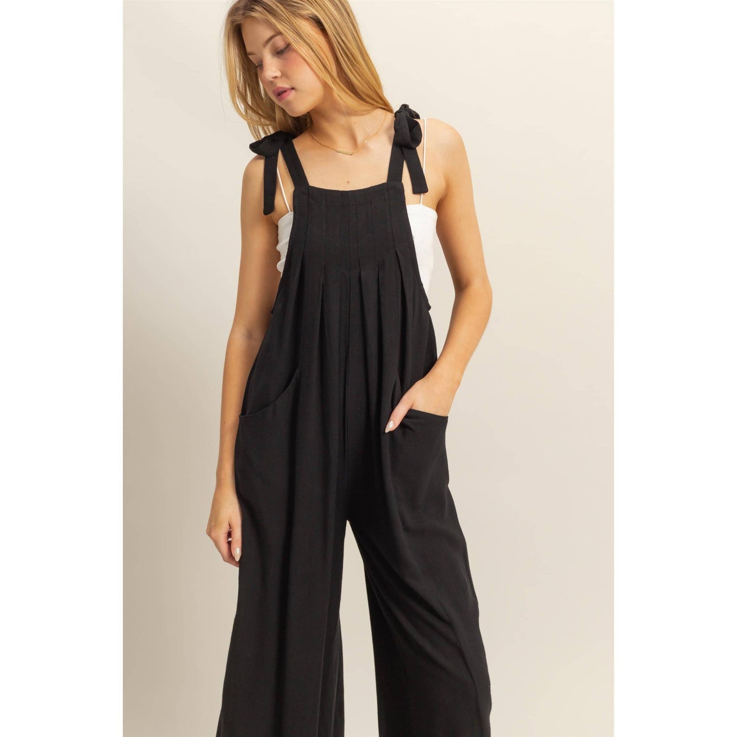 HYFVE - HF25C822-Self-Tie Shoulder Straps Jumpsuit