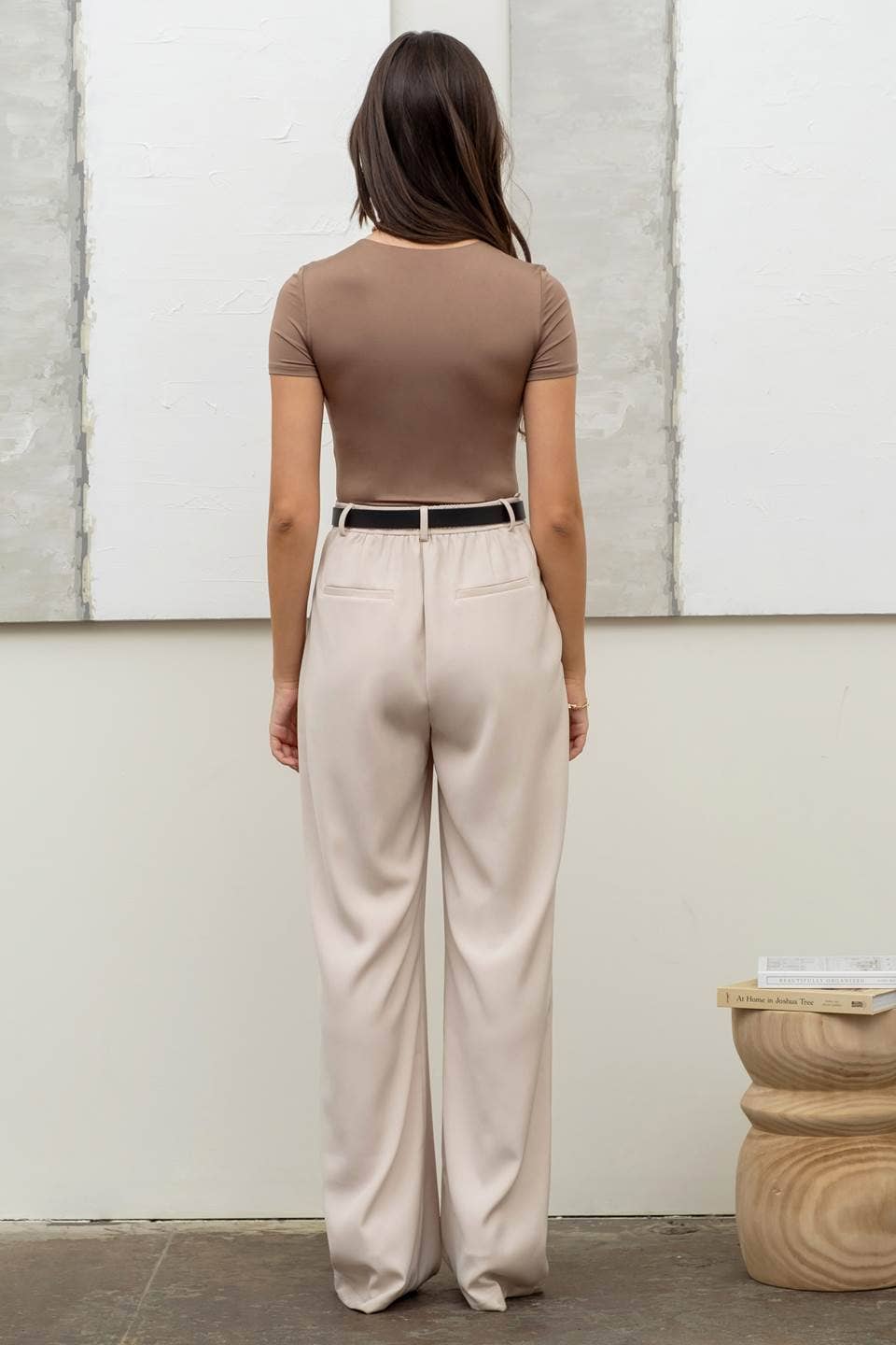 The Workshop Studio - Round Neck Bodysuit - Deep Taupe