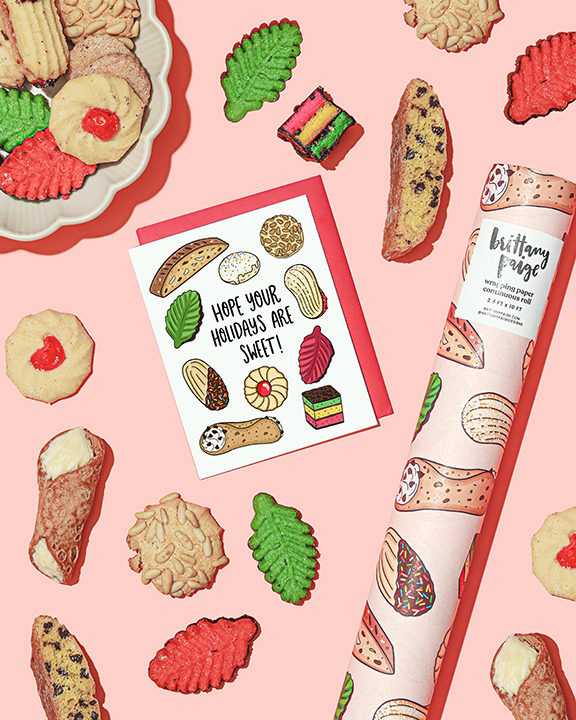 Italian Cookies & Desserts Christmas Wrapping Paper