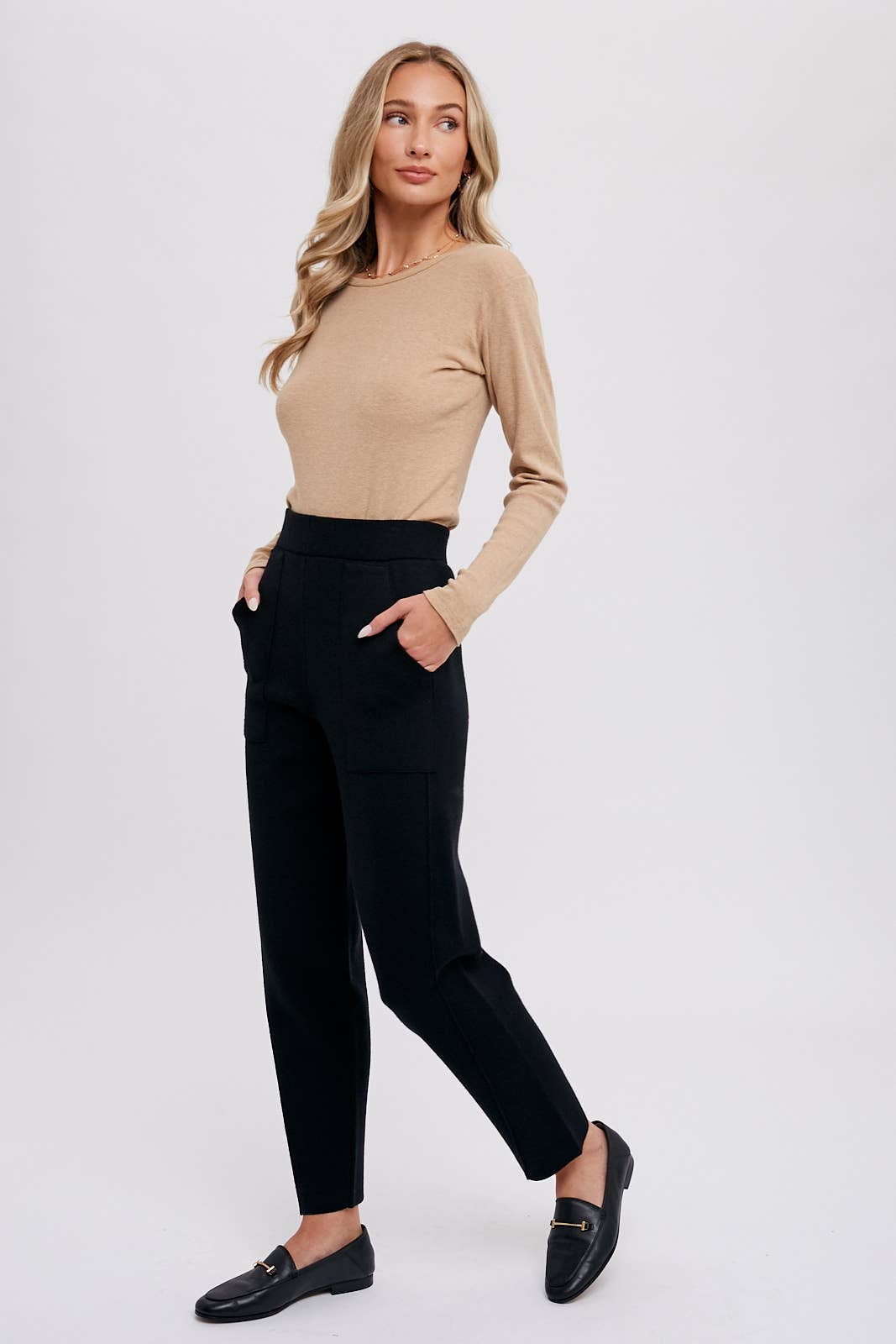Bluivy - Knitted Jogger Pants - Black