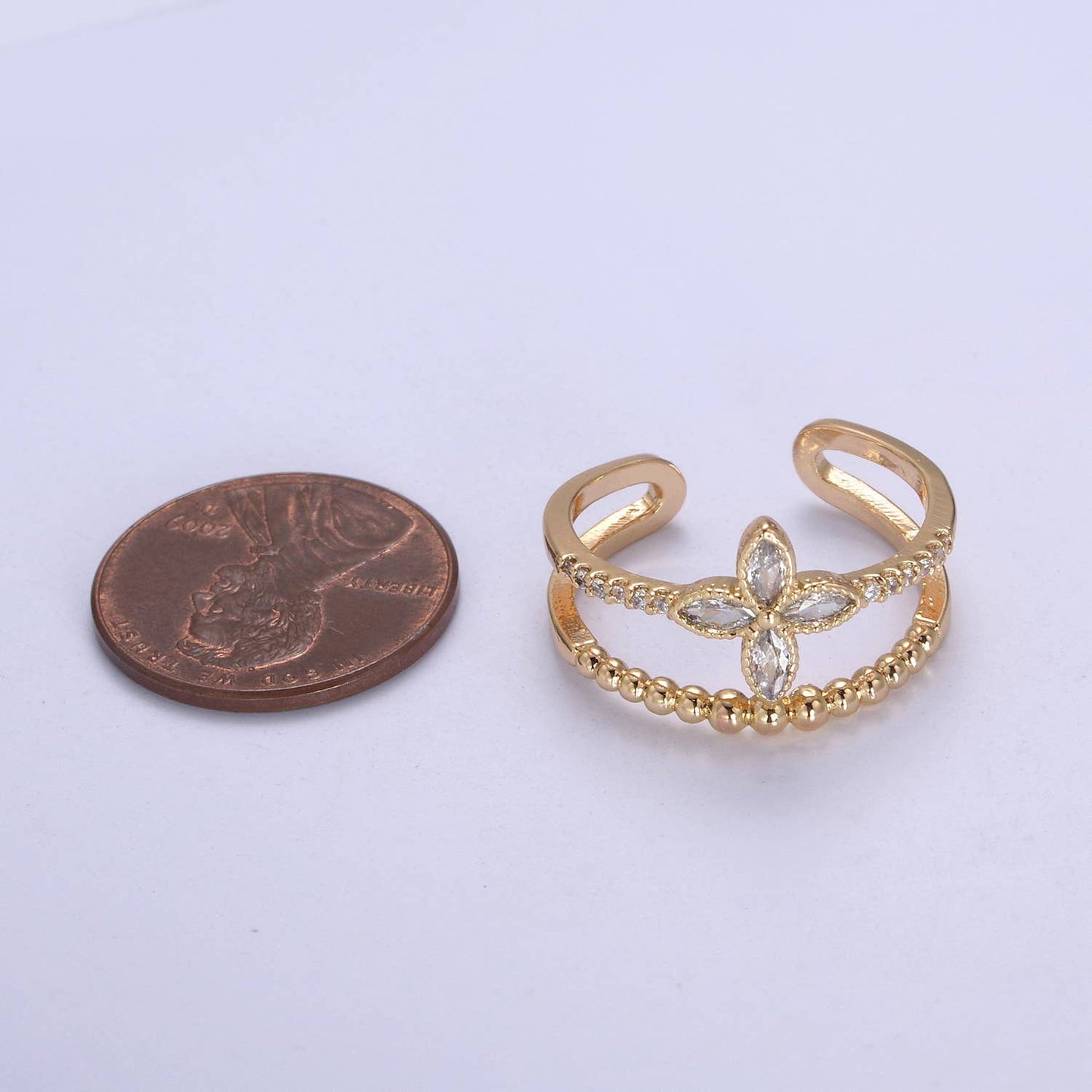 Aim Eternal - Elegant Micro Pave Flower Ring