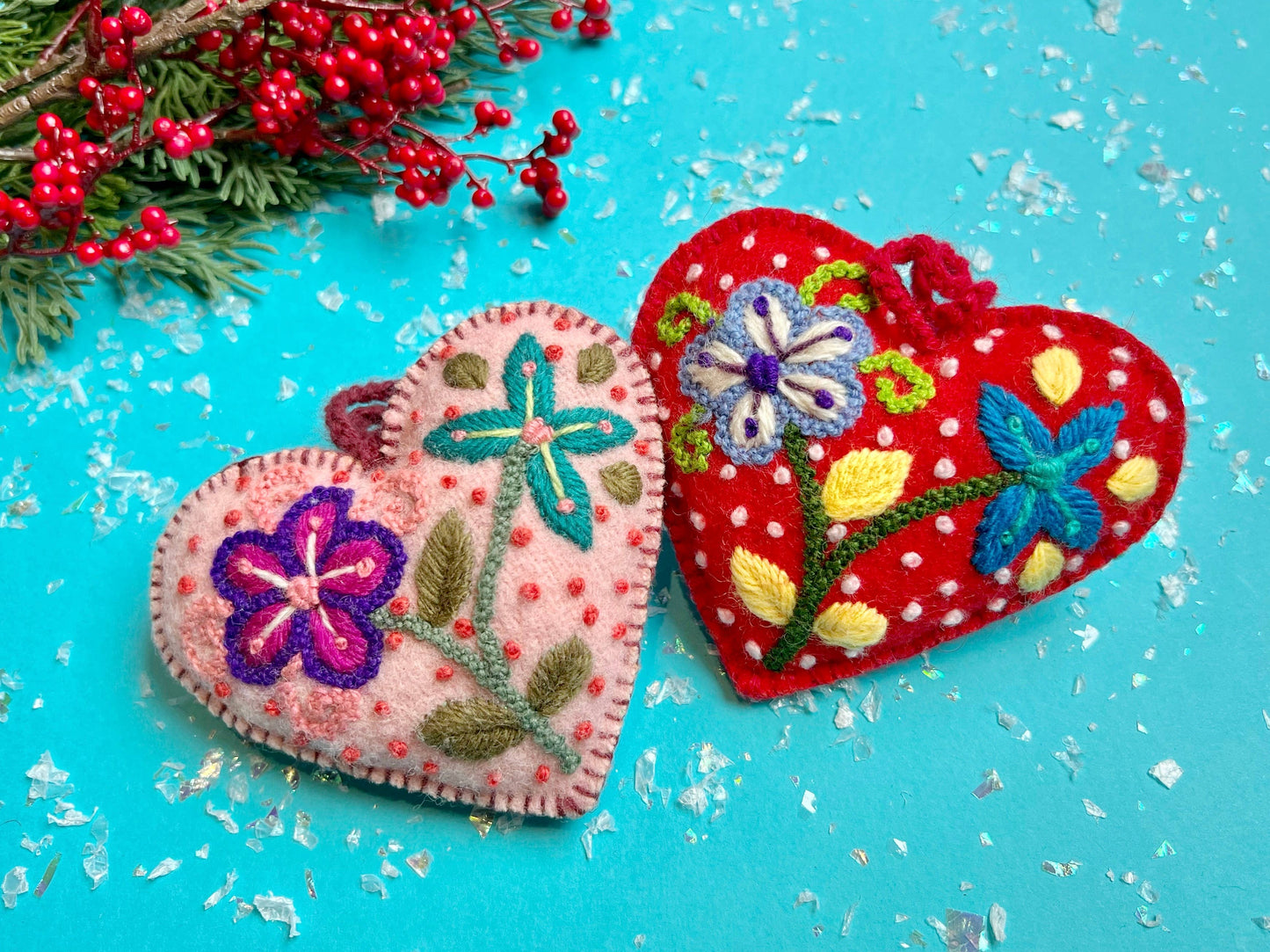 Ornaments 4 Orphans - Colorful Embroidered Heart Ornament