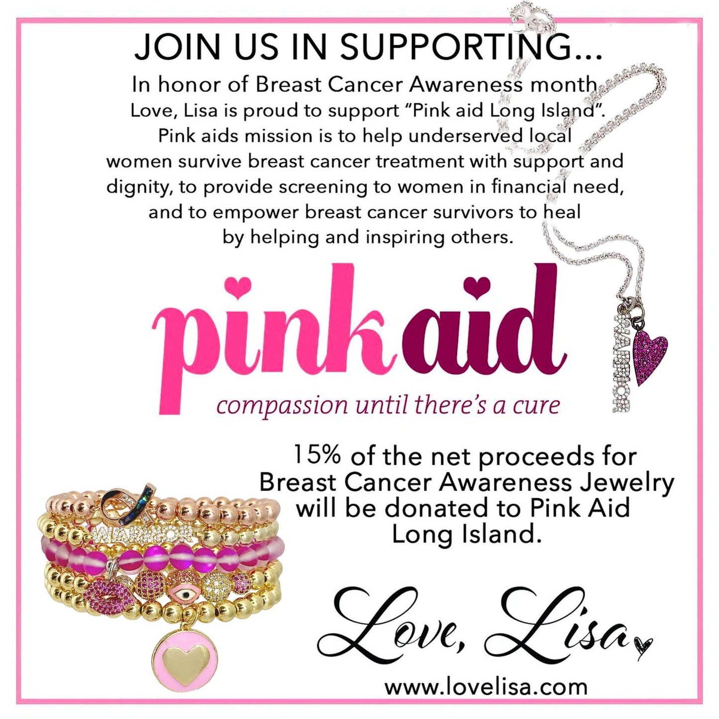 Love, Lisa - St. Agatha Patron Saint of Breast Cancer Bracelet: Gold