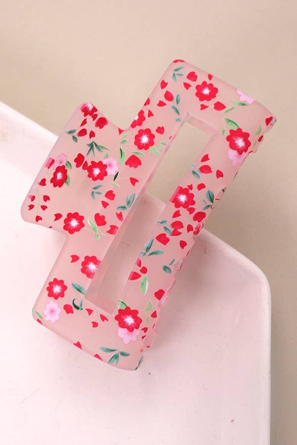 JOSSLYN by Wall to Wall - LAVISHING FLOWER PETAL HAIR CLAW CLIPS | 40H688: Pink