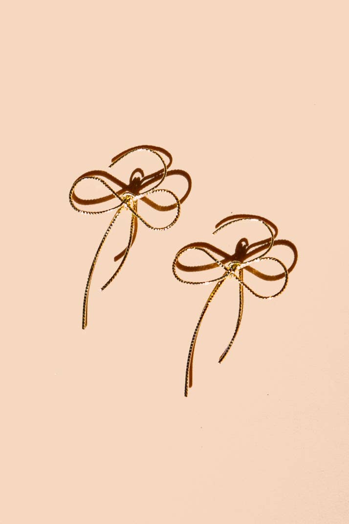 Peter and June - Put a Bow on it Earring - 18K Gold Plated