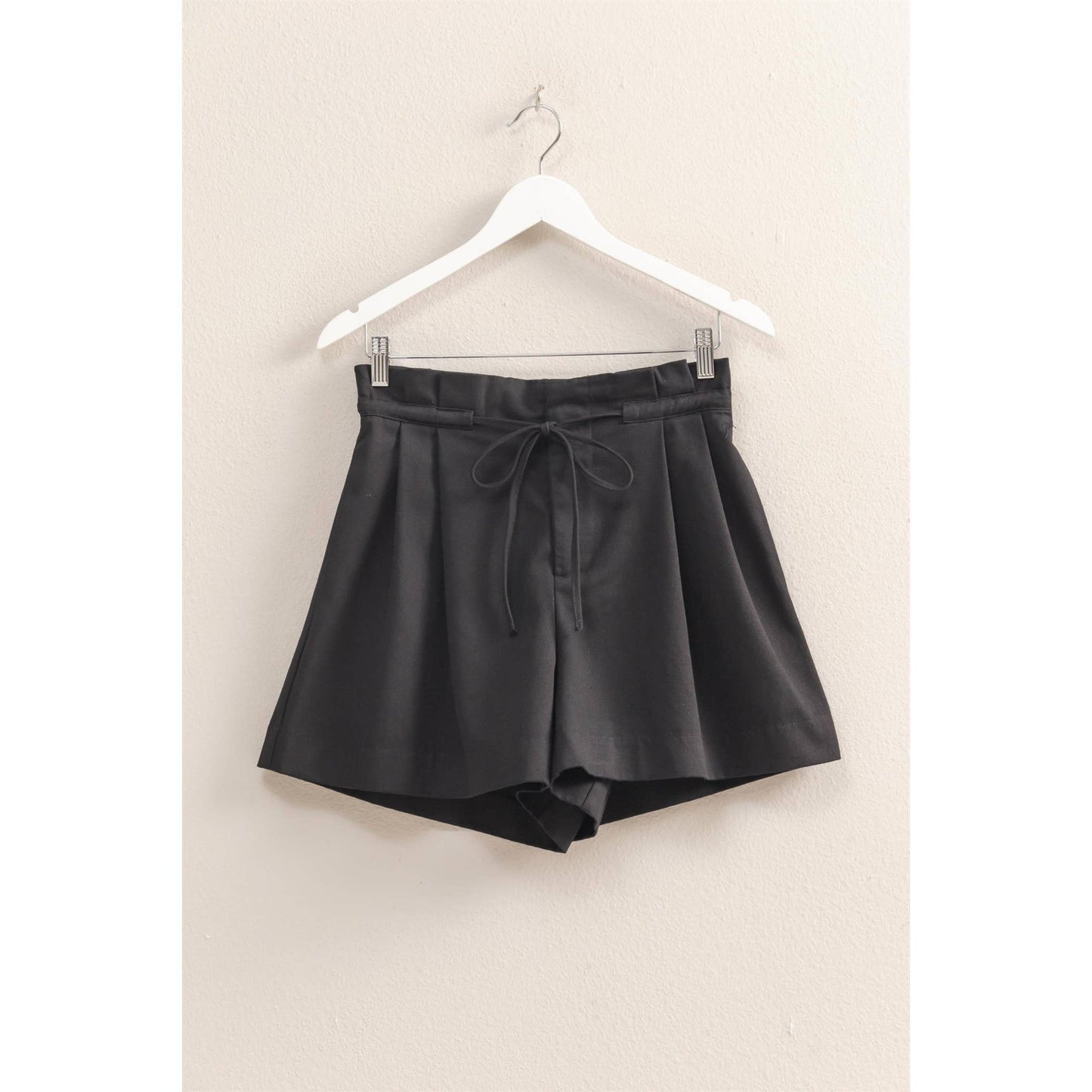 HYFVE - HF25A055-High-Waisted Washed Twill Paperbag Shorts
