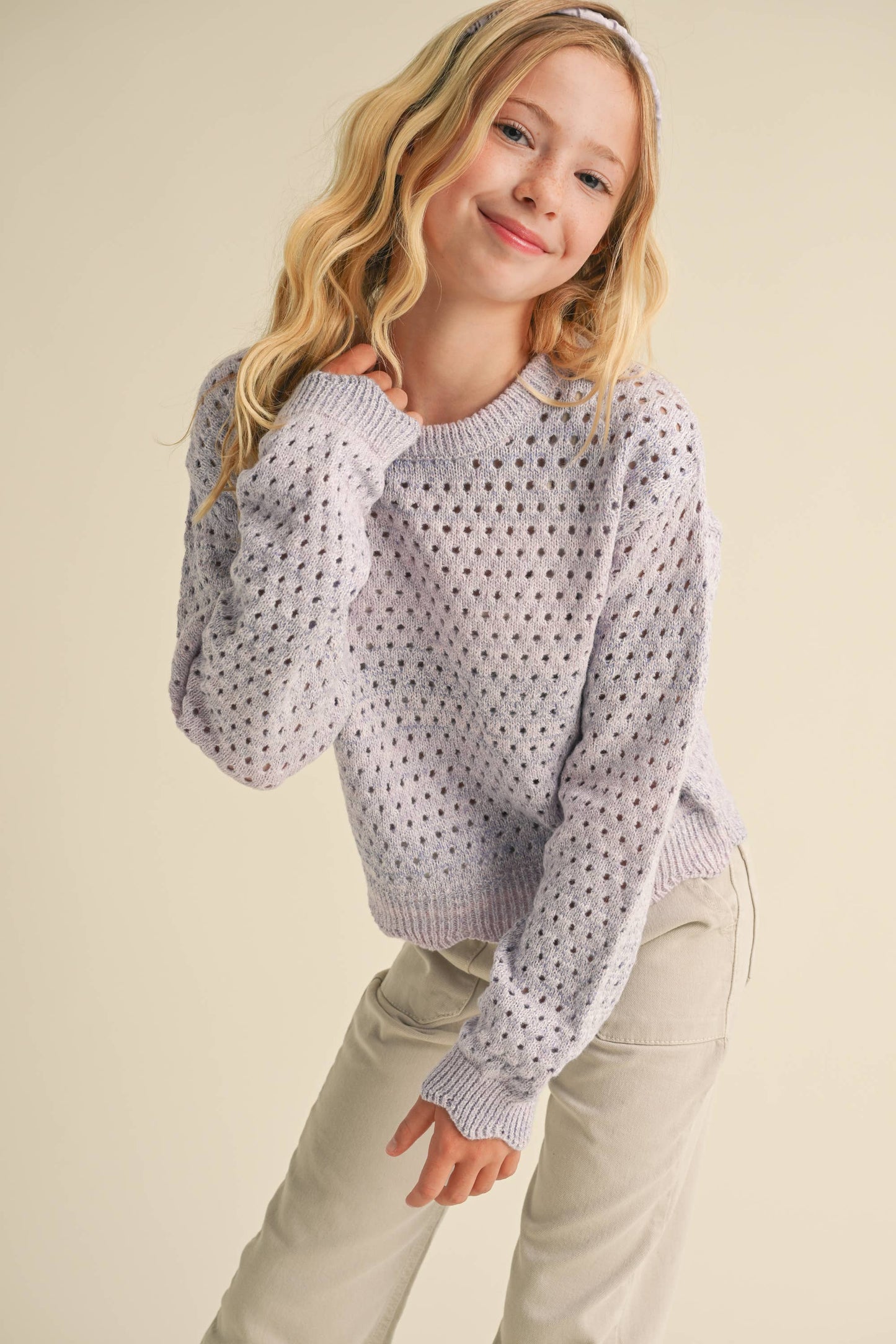 Heart and Arrow - Tween Girls Open Knitwear Sweater