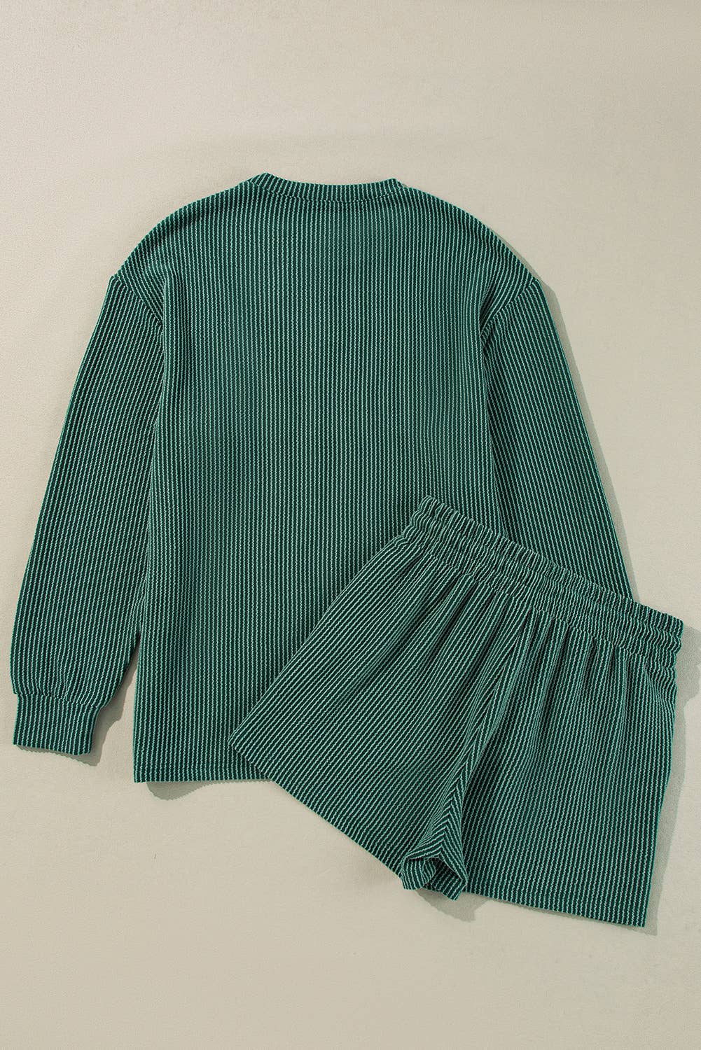 LA Society - MERRY Graphic Long Sleeve Top and Shorts Set - Green