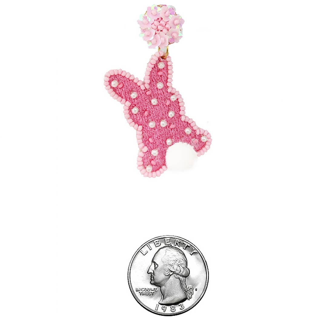 Fashion City - Colorful Beads Easter Bunny Drop Hook Earrings