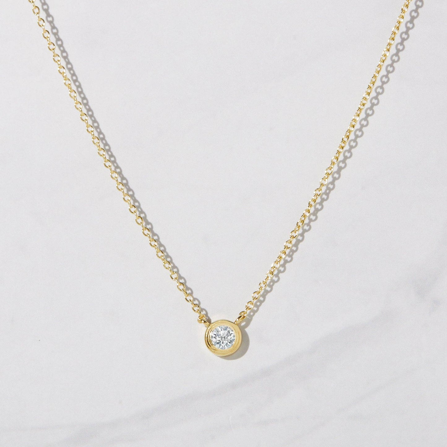 Sami Jewels - Tiny Bezel Necklace - Silver