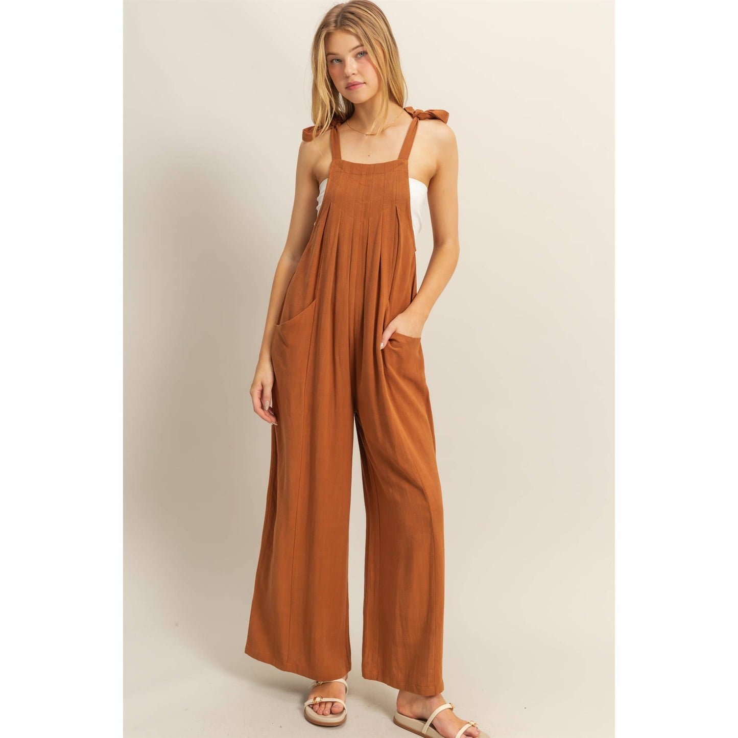 HYFVE - HF25C822-Self-Tie Shoulder Straps Jumpsuit