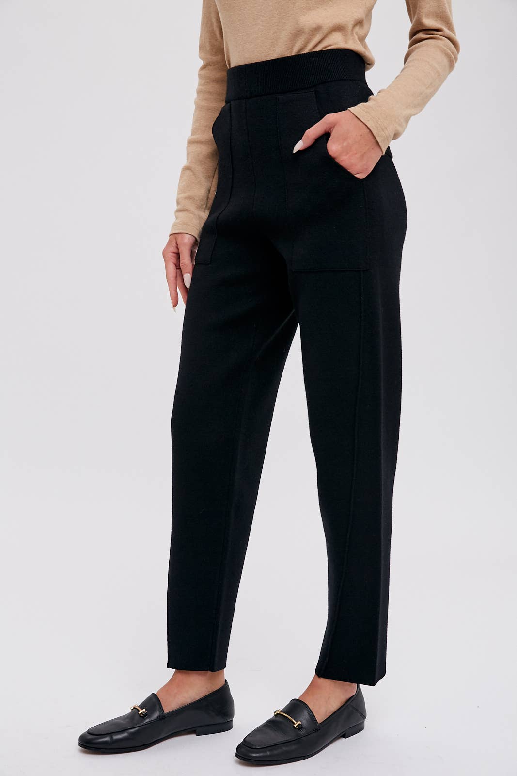 Bluivy - Knitted Jogger Pants - Black