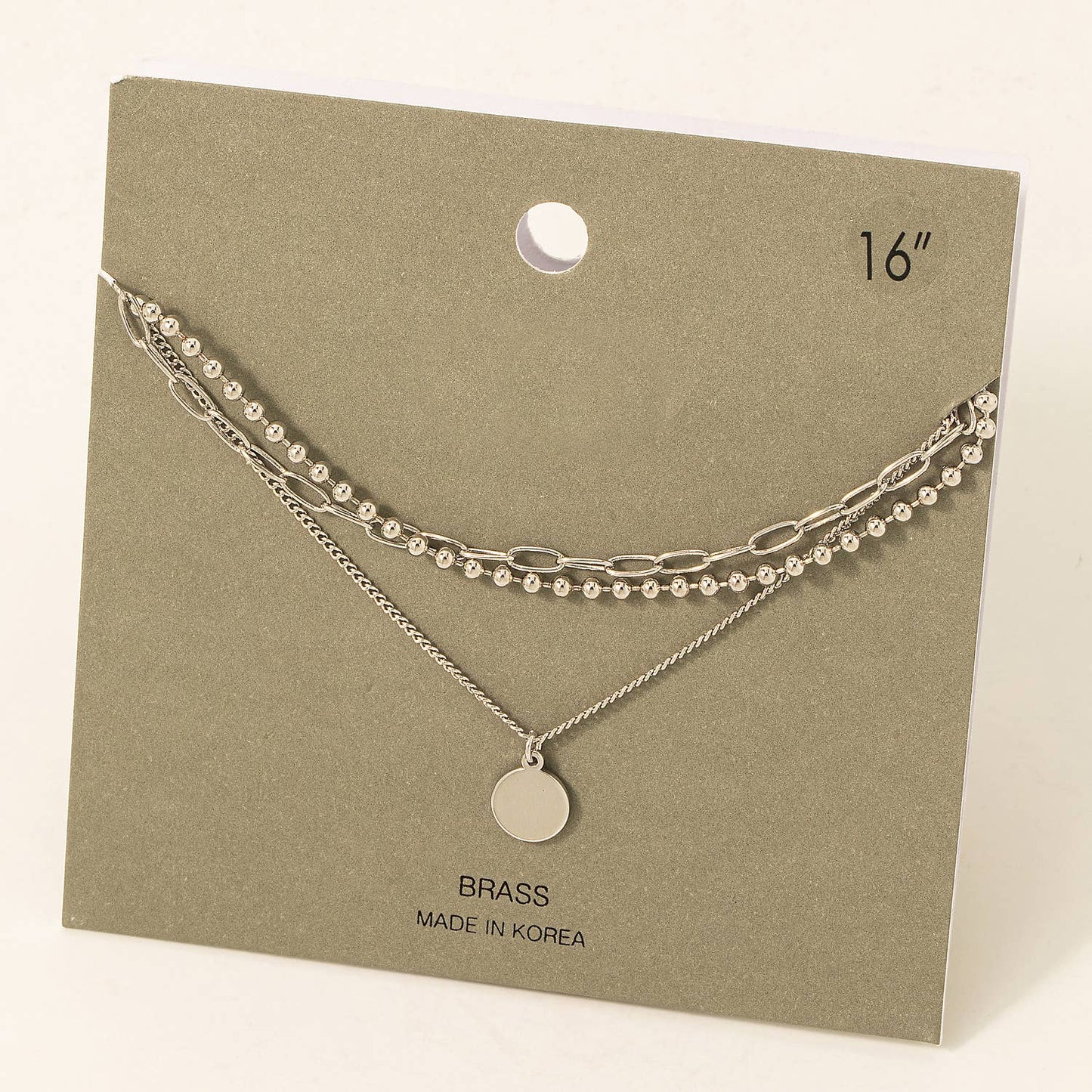 Fame Accessories - Disc Charm Layered Chain Necklace