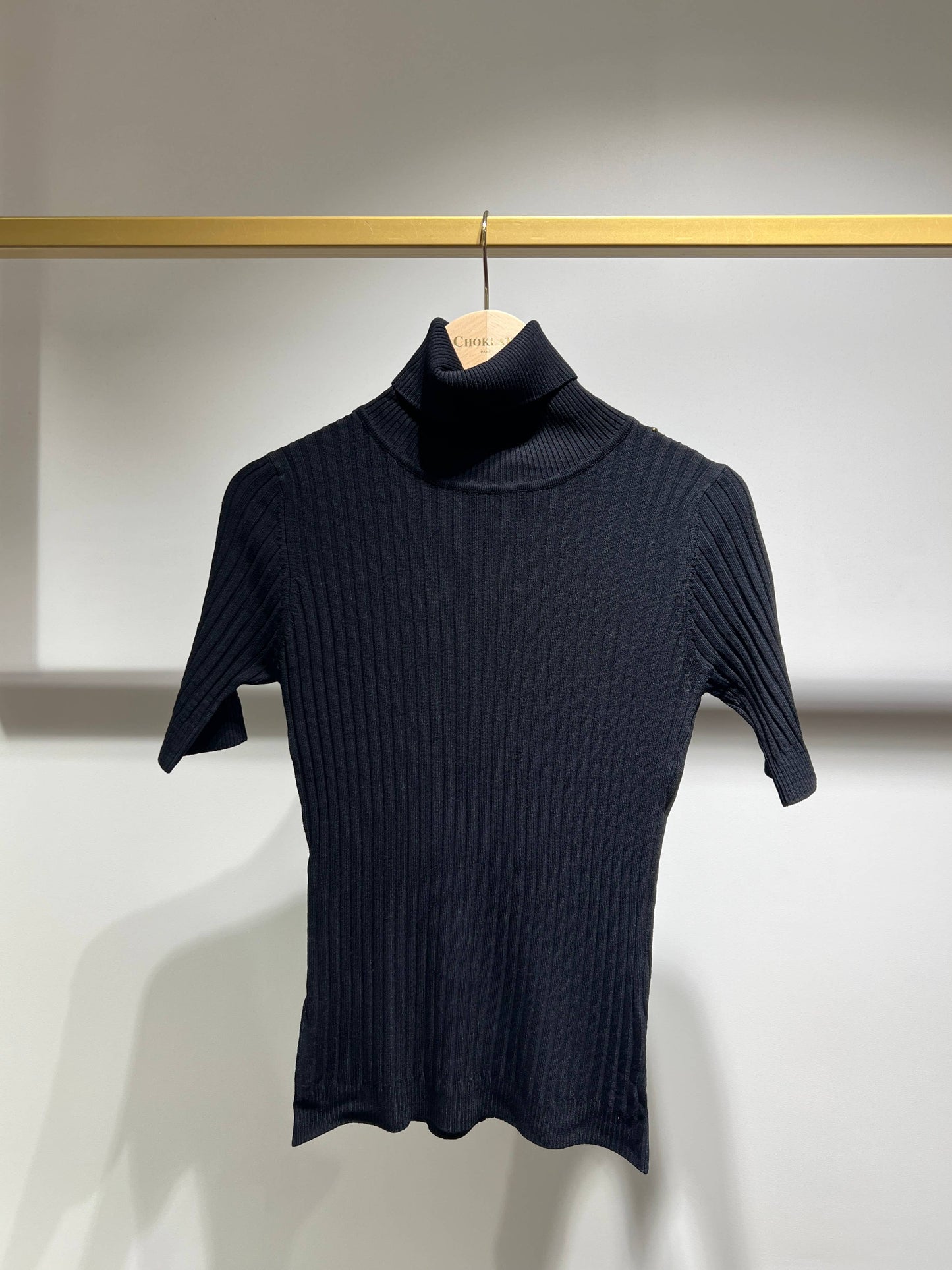 Choklate Paris - Short Sleeve Turtleneck Knit - Black