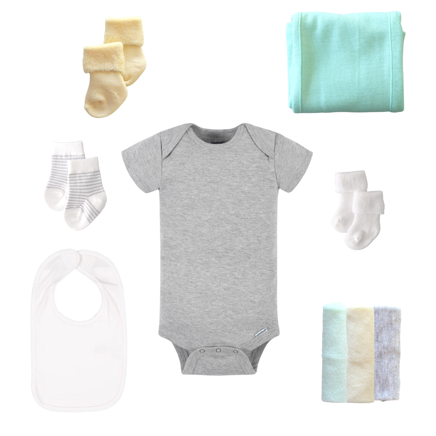 Baby Blossom Company - Petite Neutral New Baby Gift Basket Flower Bouquet - Yellow