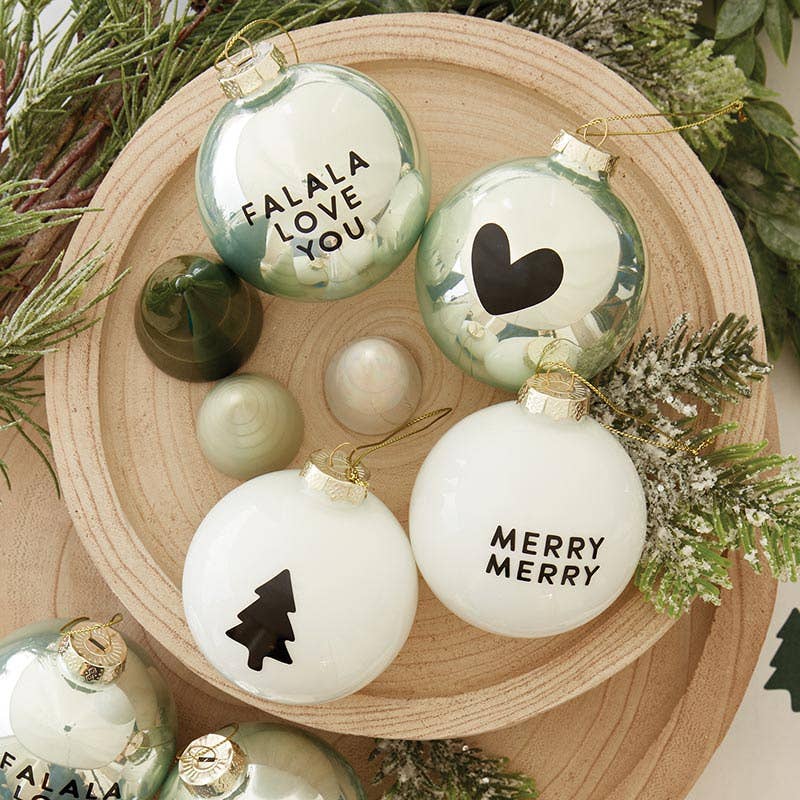 Glass Ornament Set of 2 - Falala Love You