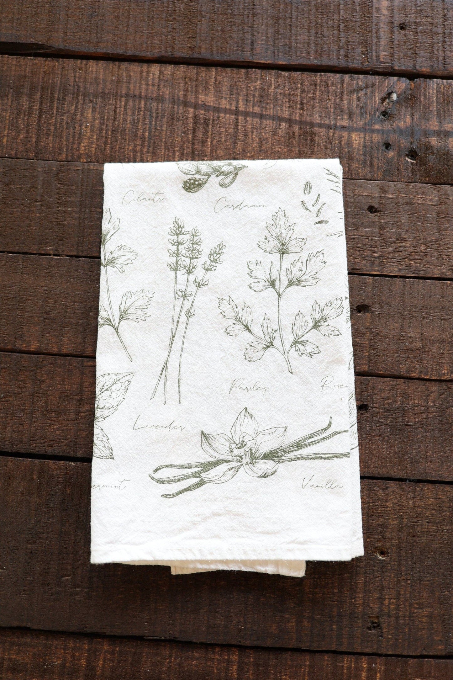 Highland Ridge | Handmade Home Decor - Kitchen Herbs Tea Towel