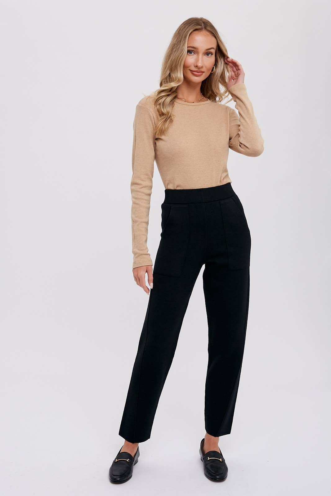 Bluivy - Knitted Jogger Pants - Black