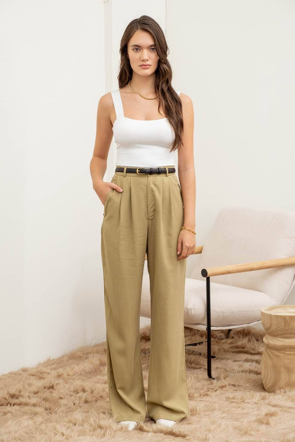 The Workshop Studio - Square Neck Tank Top - White