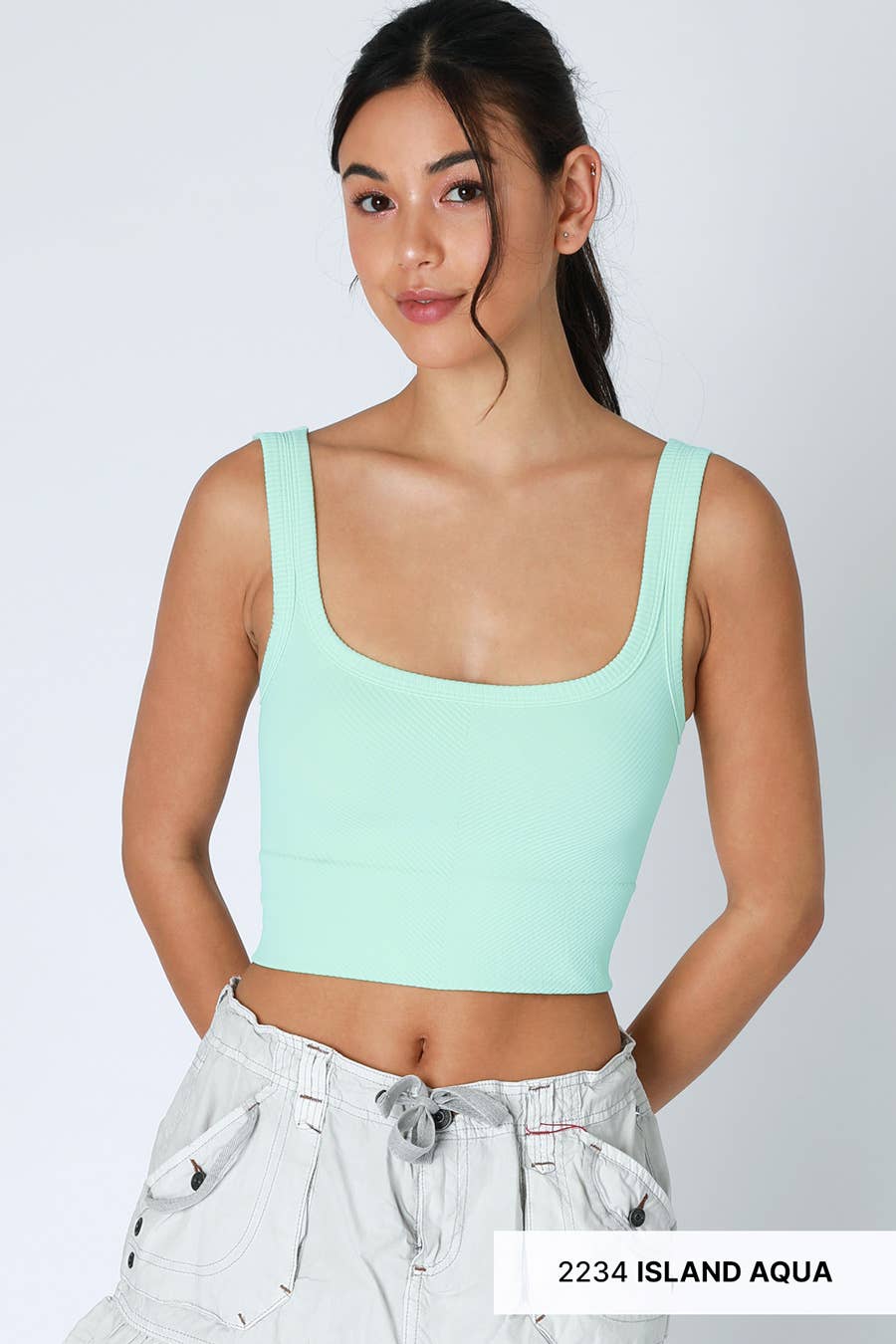 NIKIBIKI - NS7801 - Chevron Ribbed Crop Top