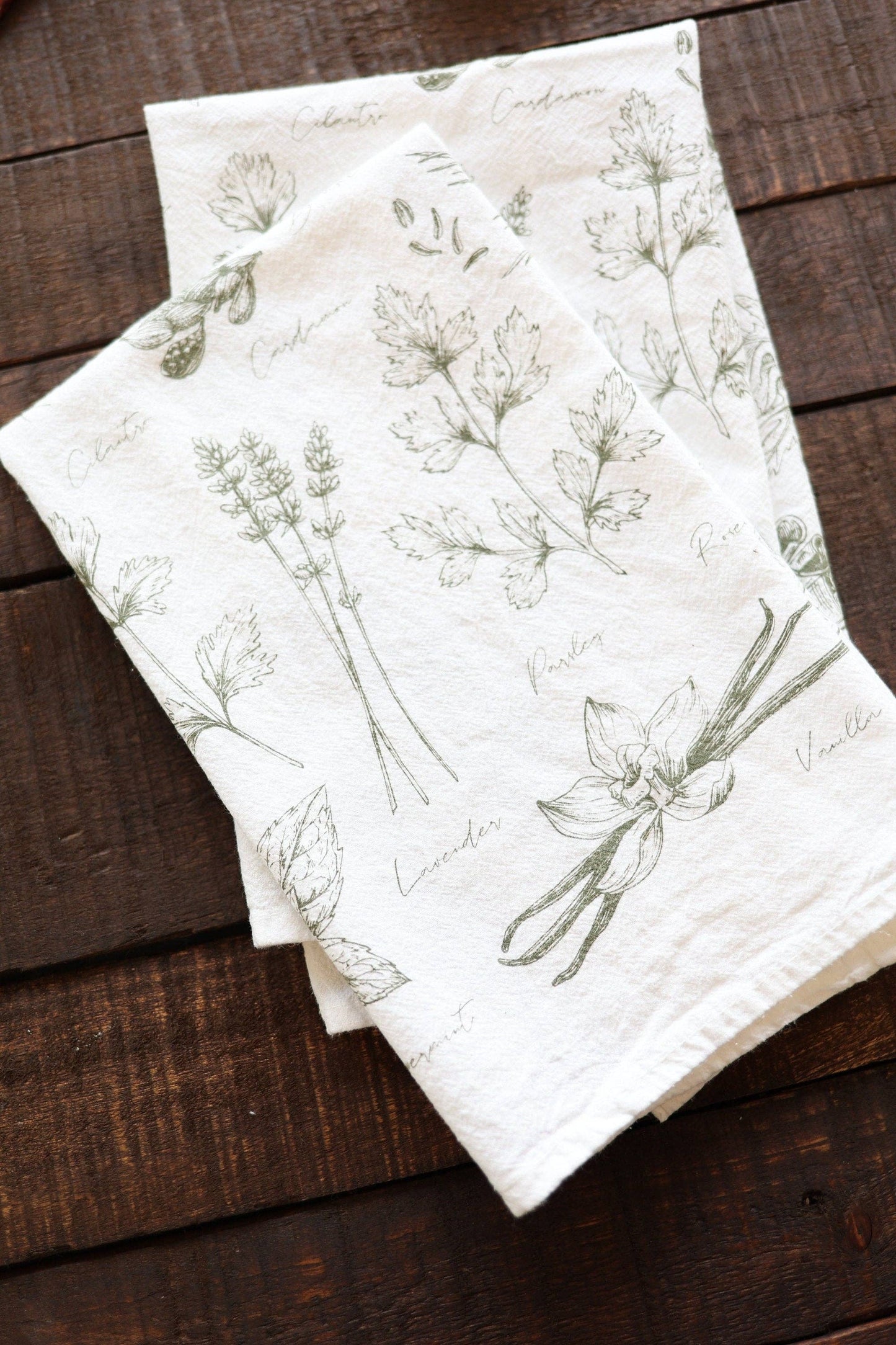 Highland Ridge | Handmade Home Decor - Kitchen Herbs Tea Towel