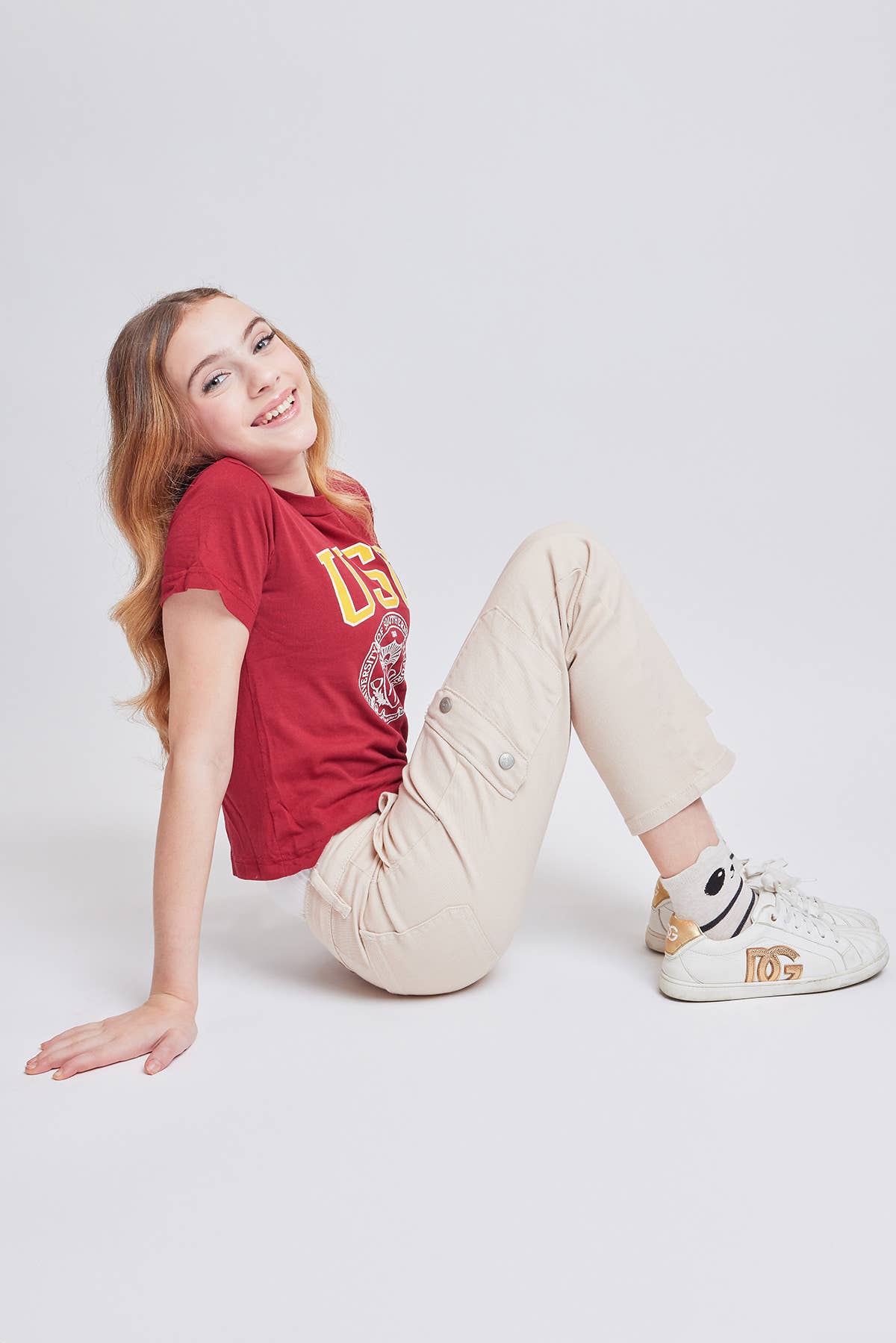 YMI - Girls Selena High Rise Cargo Pocket Straight Leg
