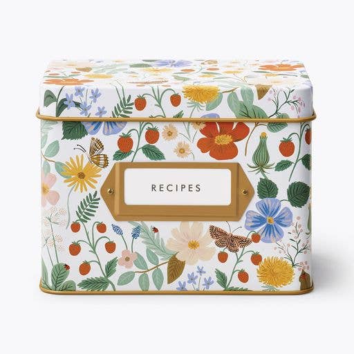 Rifle Paper Co. - Strawberry Fields Tin Recipe Box