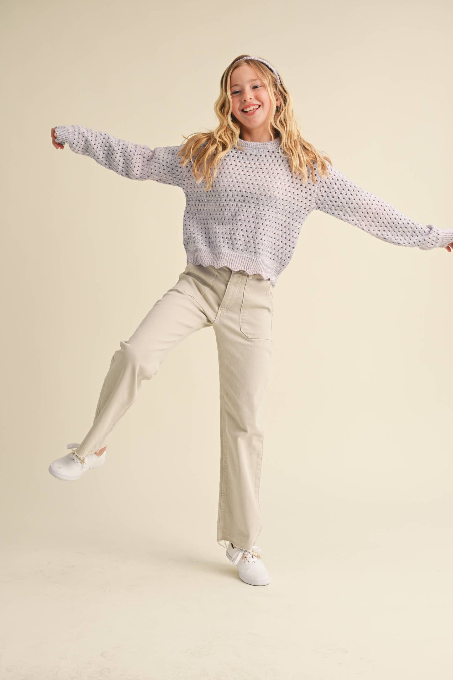 Heart and Arrow - Tween Girls Open Knitwear Sweater
