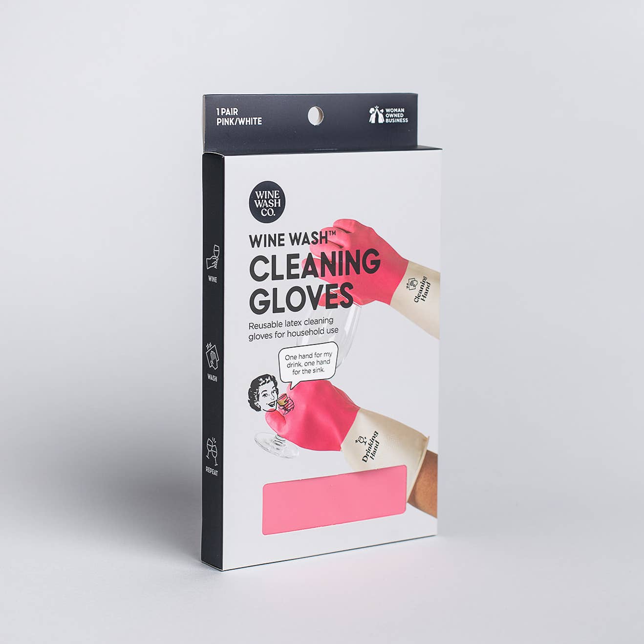 Wine Wash Co. - Reusable Cleaning Gloves - Pink