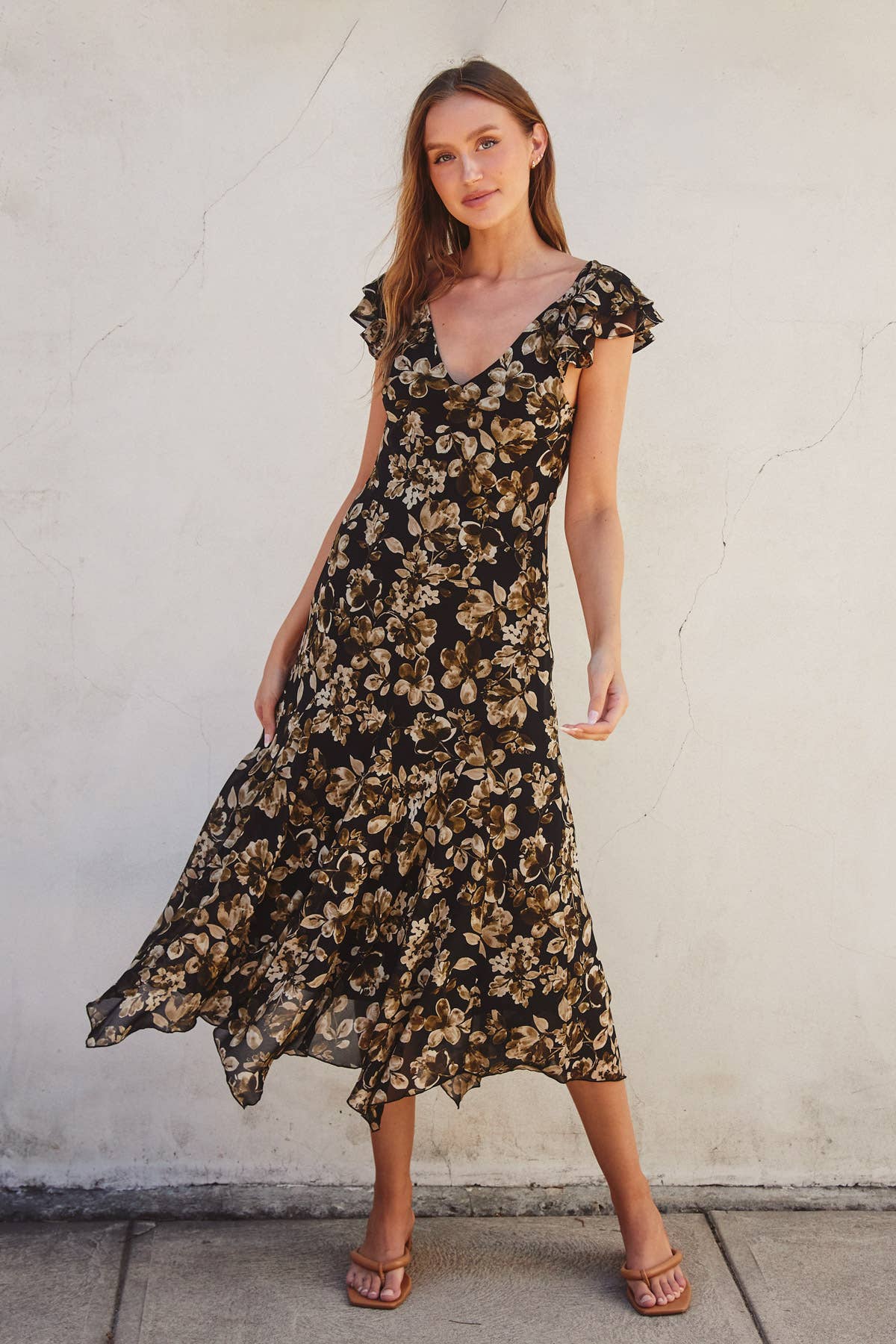 Dress Forum - Floral Ruffle It Up Midi Dress