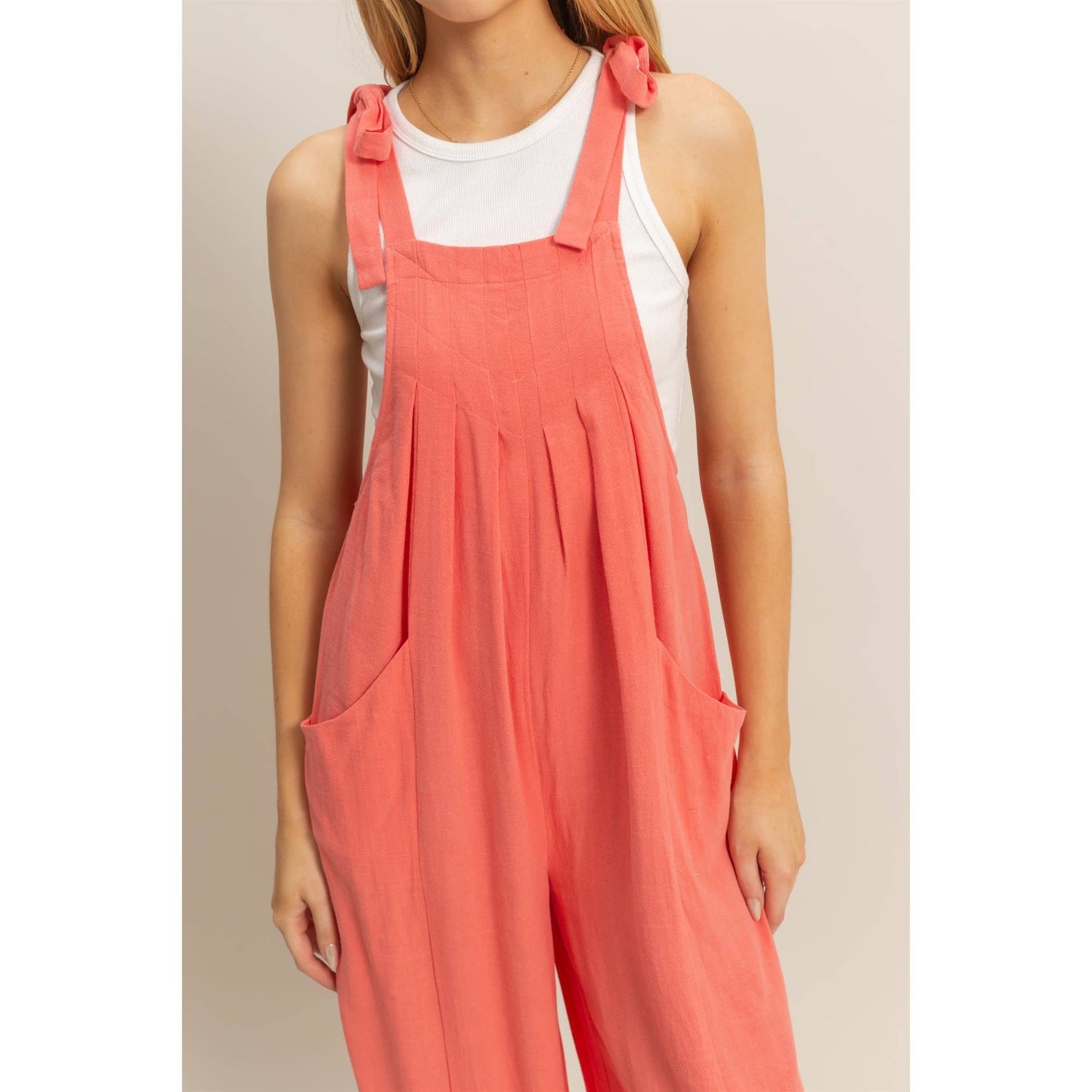 HYFVE - HF25C822-Self-Tie Shoulder Straps Jumpsuit