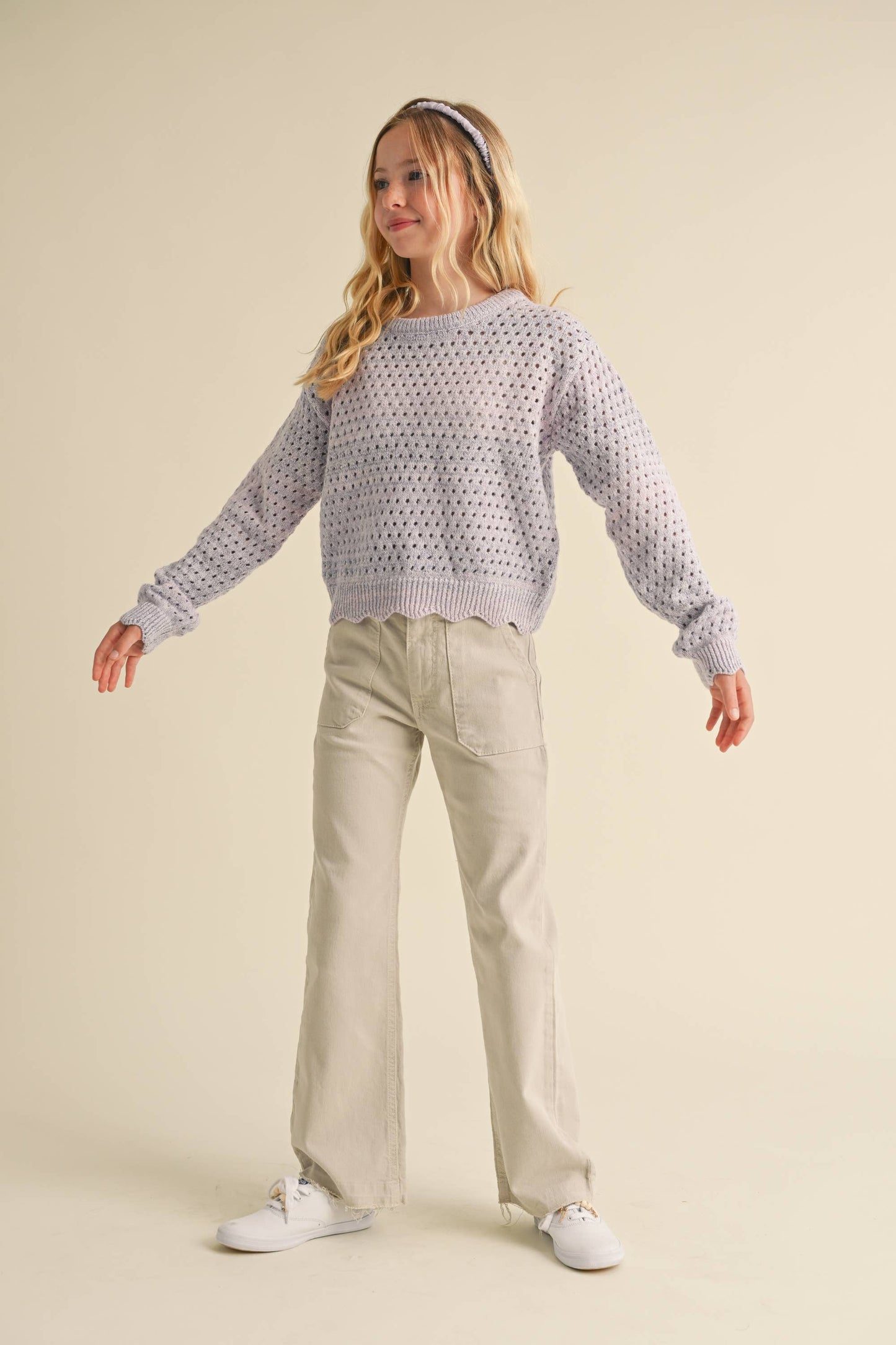 Heart and Arrow - Tween Girls Open Knitwear Sweater