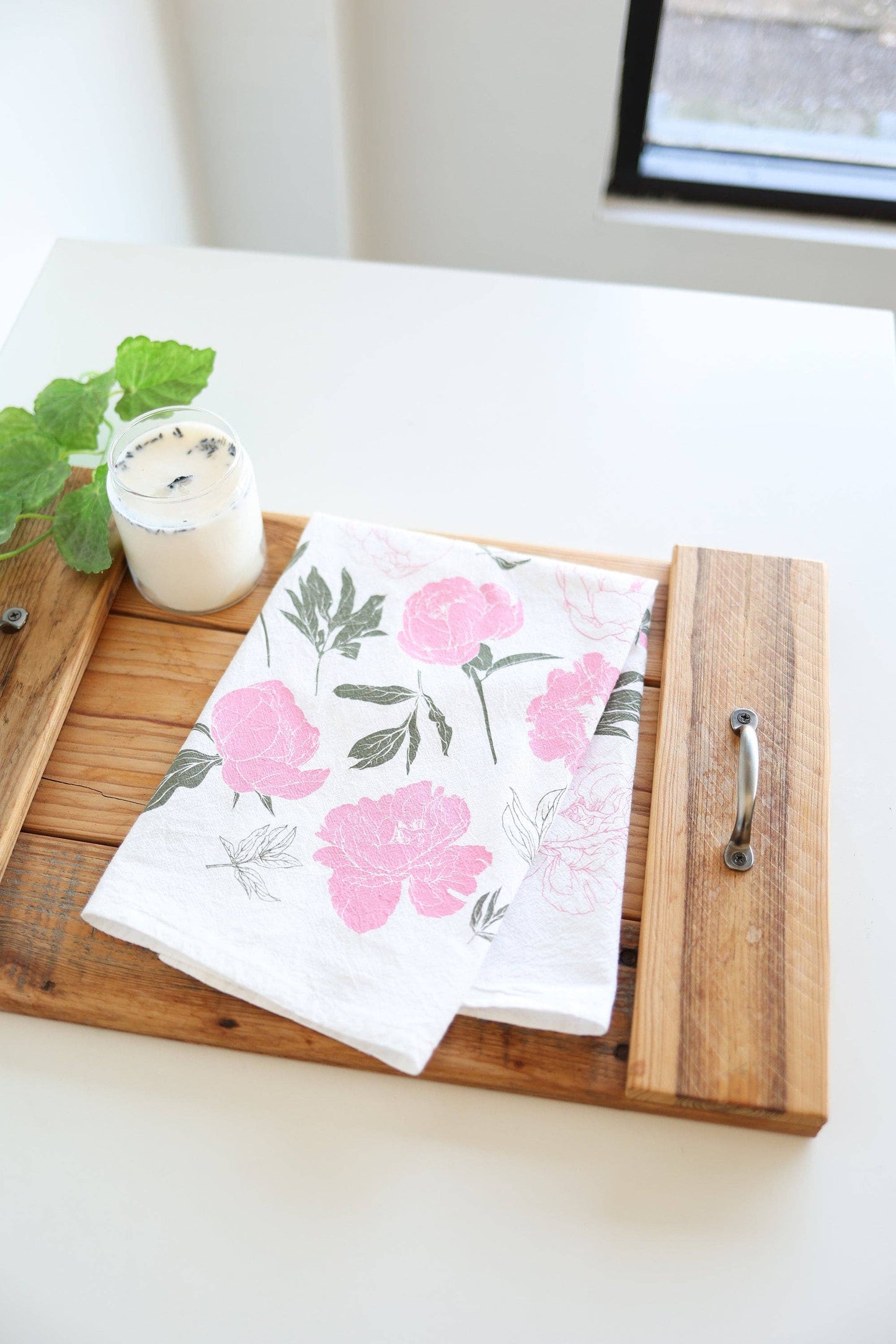 Highland Ridge | Handmade Home Decor - Peony Tea Towel