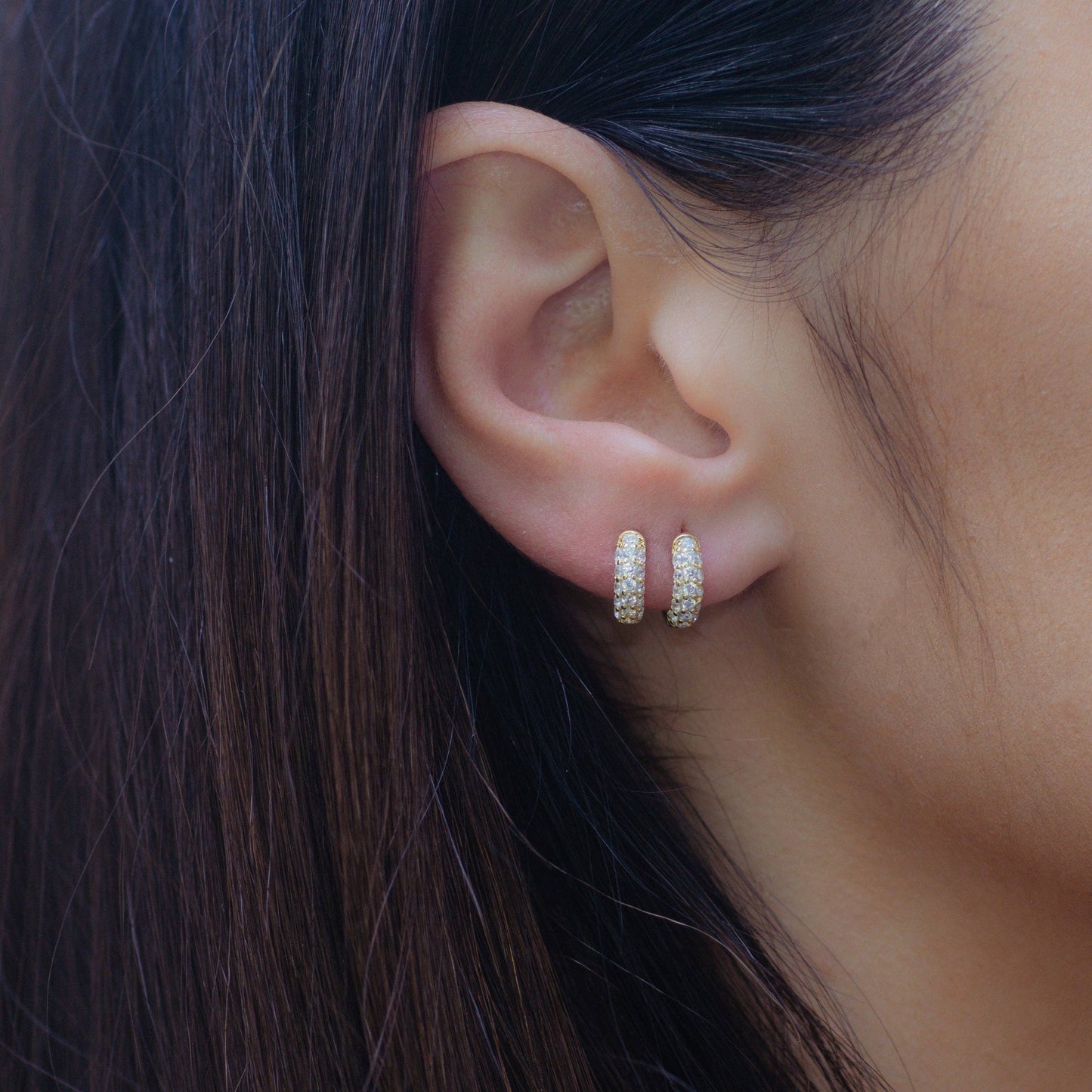 Sami Jewels - Chunky Pavé Huggies - Gold